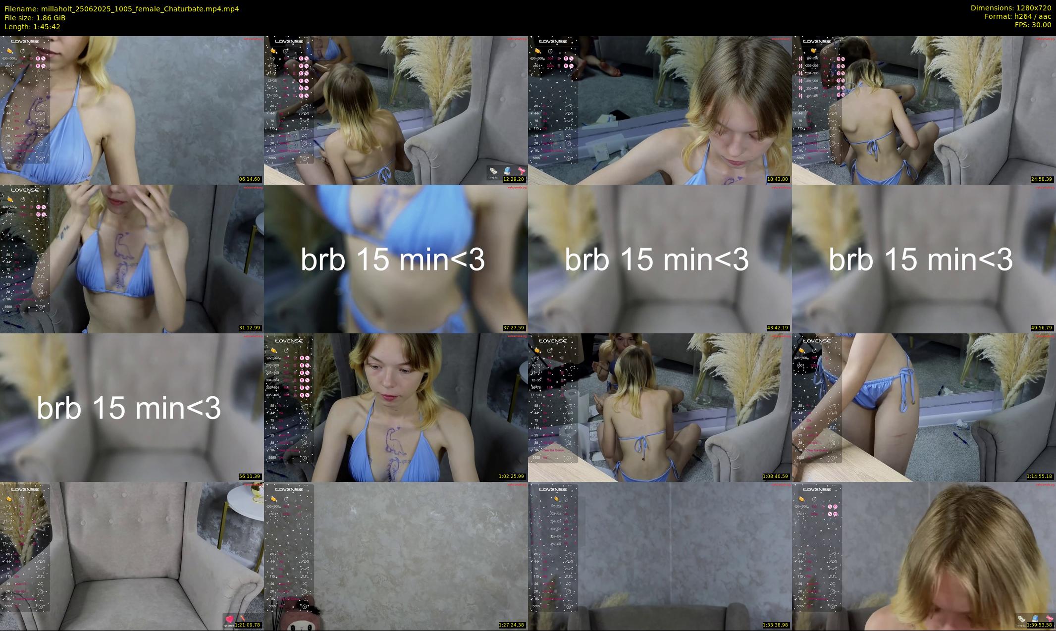 millaholt — 106 minute Chaturbate female cam show recording, 720p, Jun 25, 2025