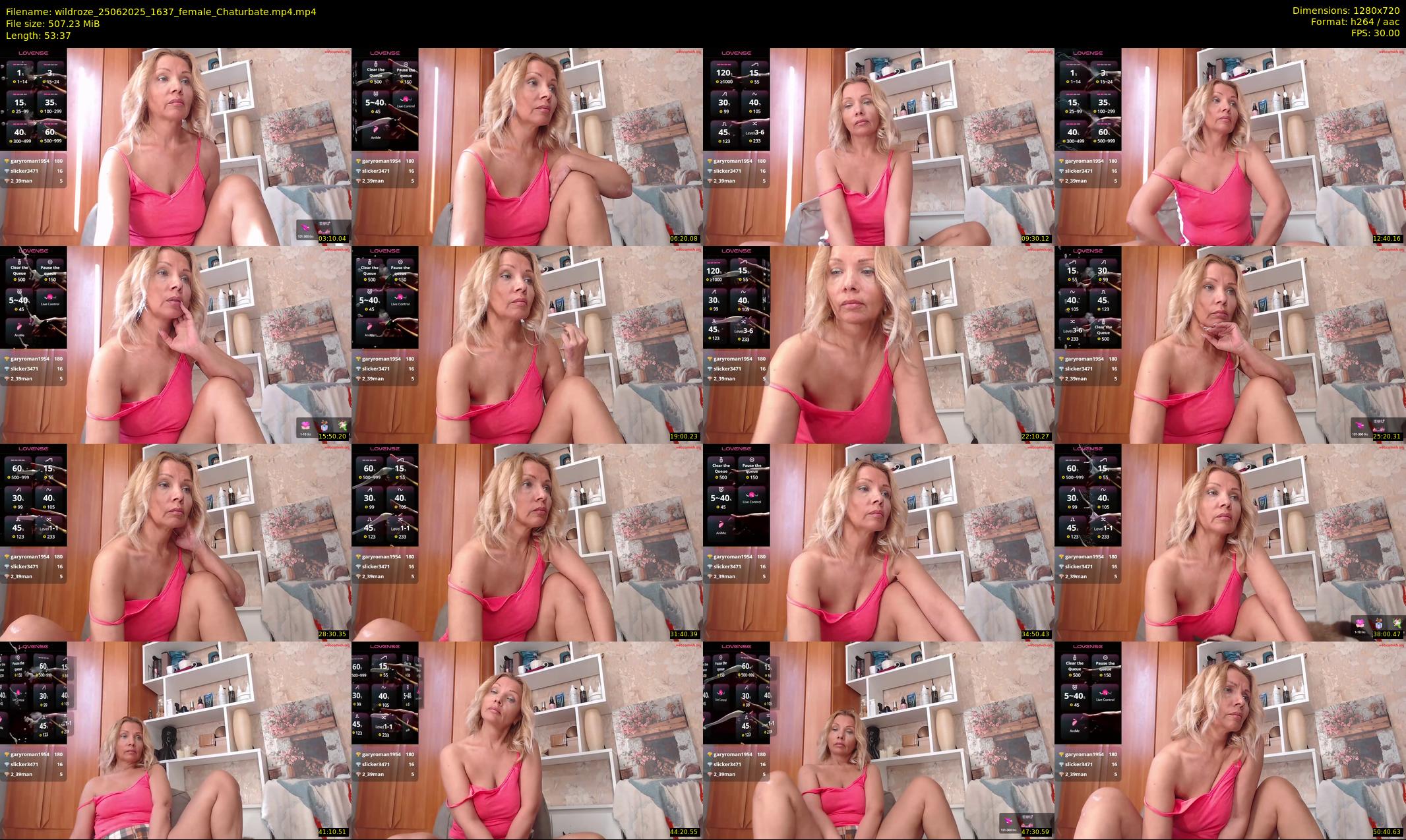wildroze — 54 minute Chaturbate female cam show recording, 720p, Jun 25, 2025