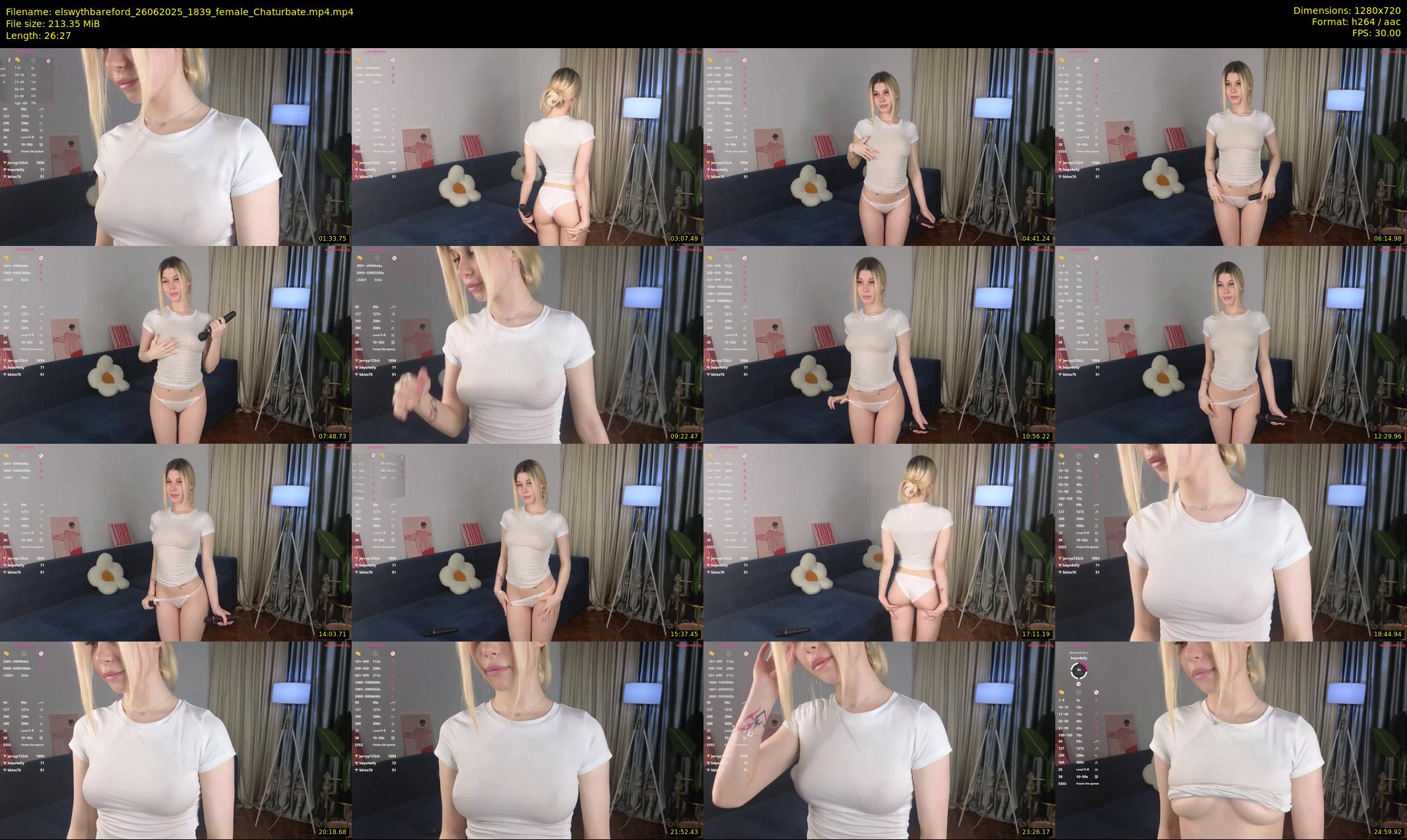 elswythbareford — 27 minute Chaturbate female cam show recording, 720p, Jun 26, 2025