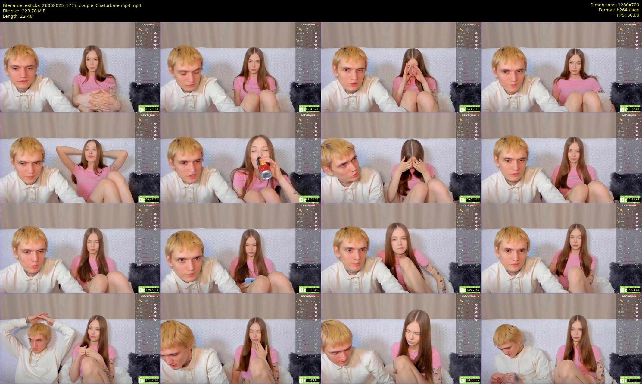 eshcka — 23 minute Chaturbate couple cam show recording, 720p, Jun 26, 2025