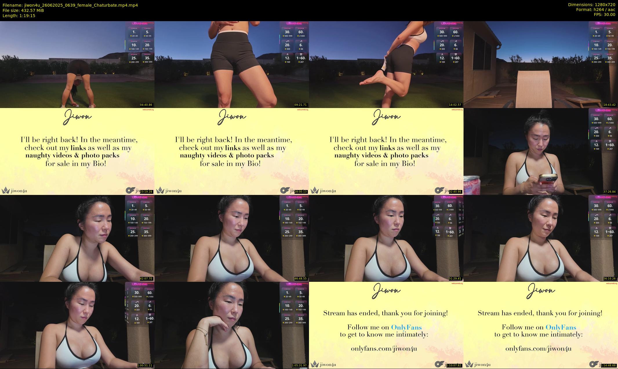 jiwon4u — 80 minute Chaturbate female cam show recording, 720p, Jun 26, 2025