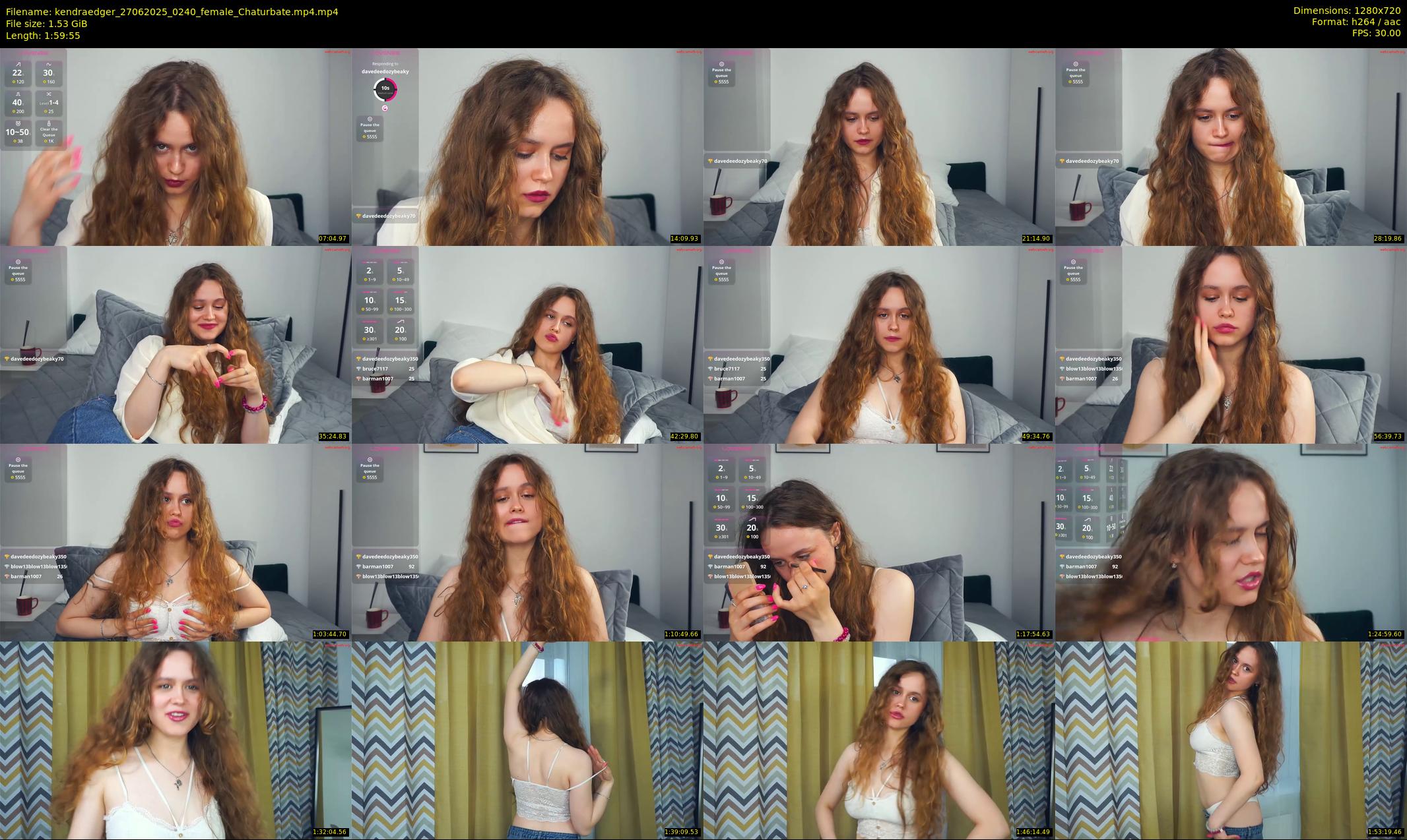 kendraedger — 120 minute Chaturbate female cam show recording, 720p, Jun 27, 2025