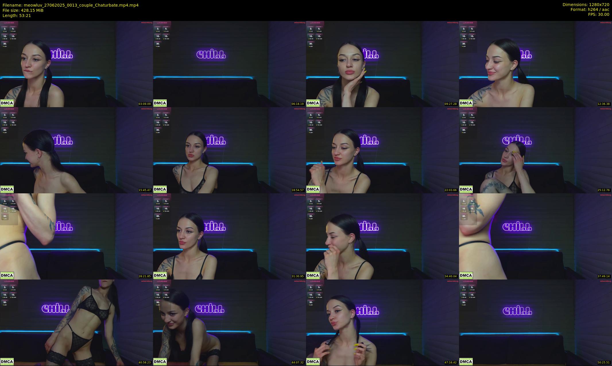meowluv — 54 minute Chaturbate couple cam show recording, 720p, Jun 27, 2025