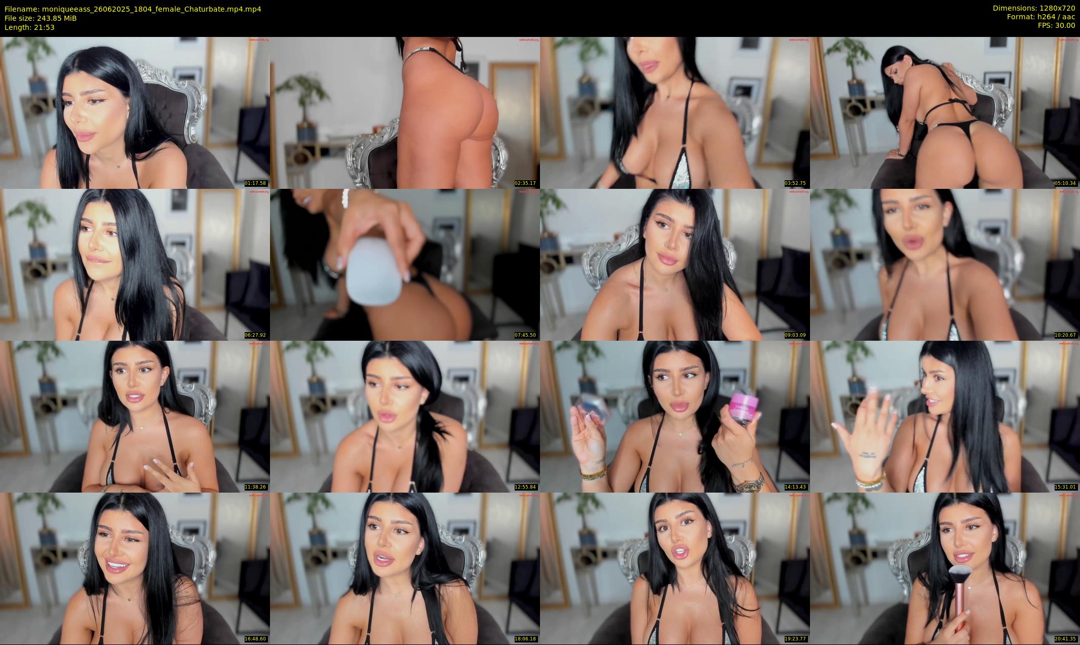 moniqueeass — 22 minute Chaturbate female cam show recording, 720p, Jun 26, 2025