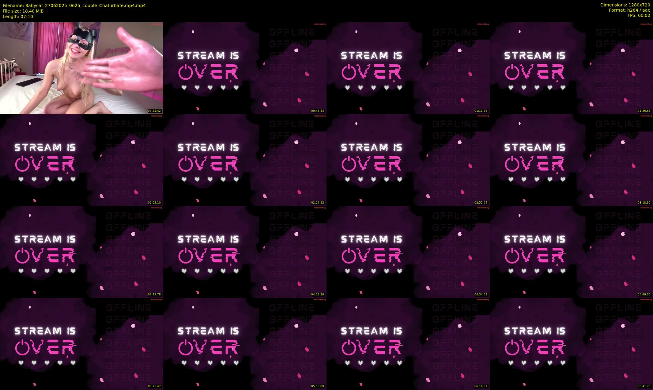 8abycat — 8 minute Chaturbate couple cam show recording, 720p, Jun 27, 2025
