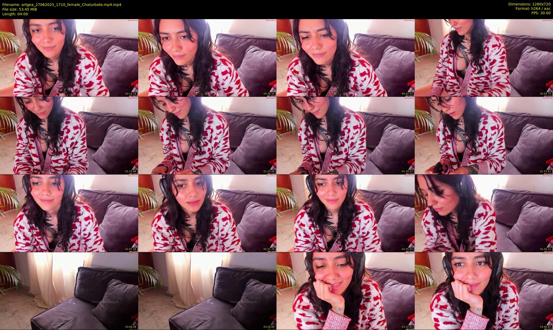 artgea — 4 minute Chaturbate female cam show recording, 720p, Jun 27, 2025