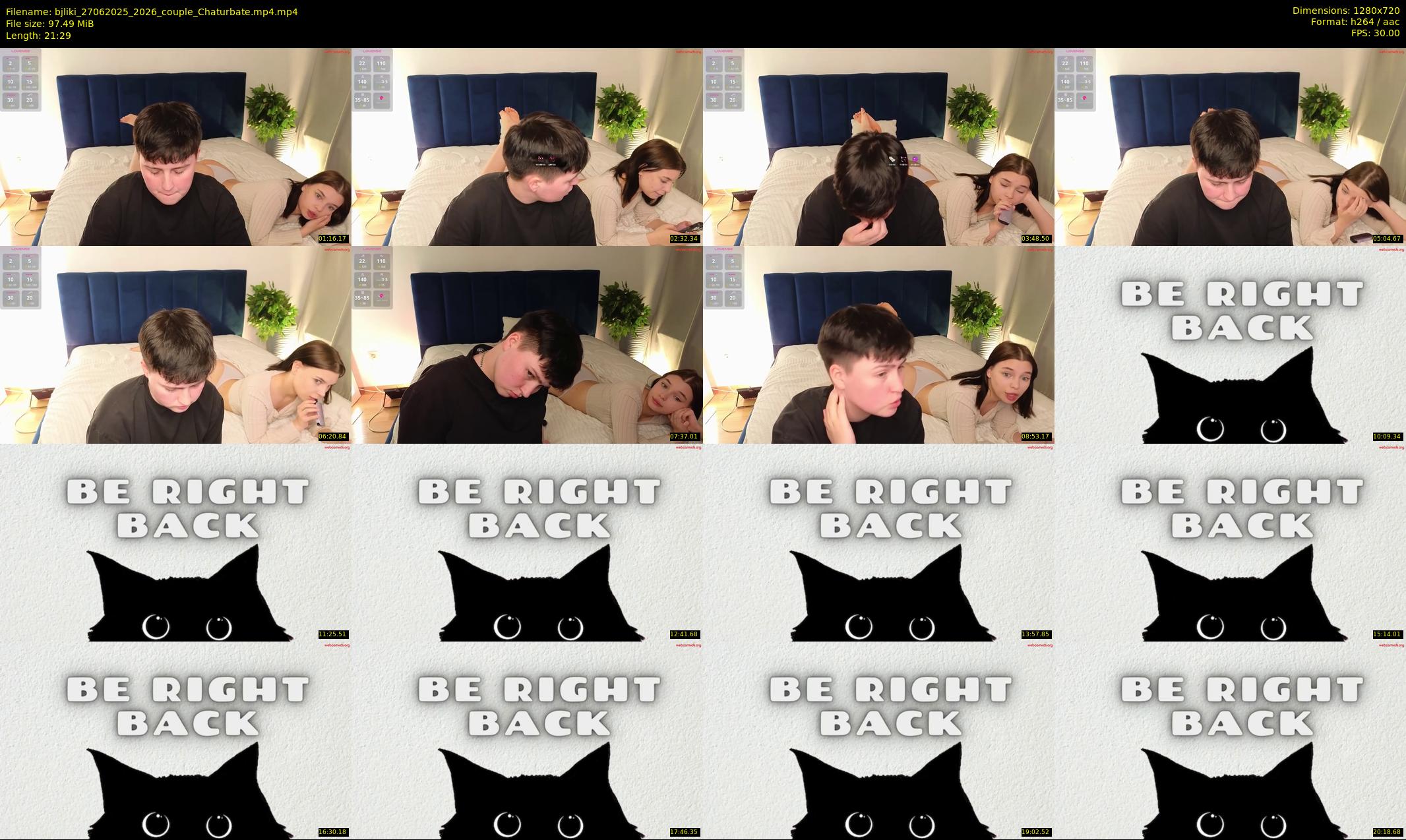 bjliki — 22 minute Chaturbate couple cam show recording, 720p, Jun 27, 2025