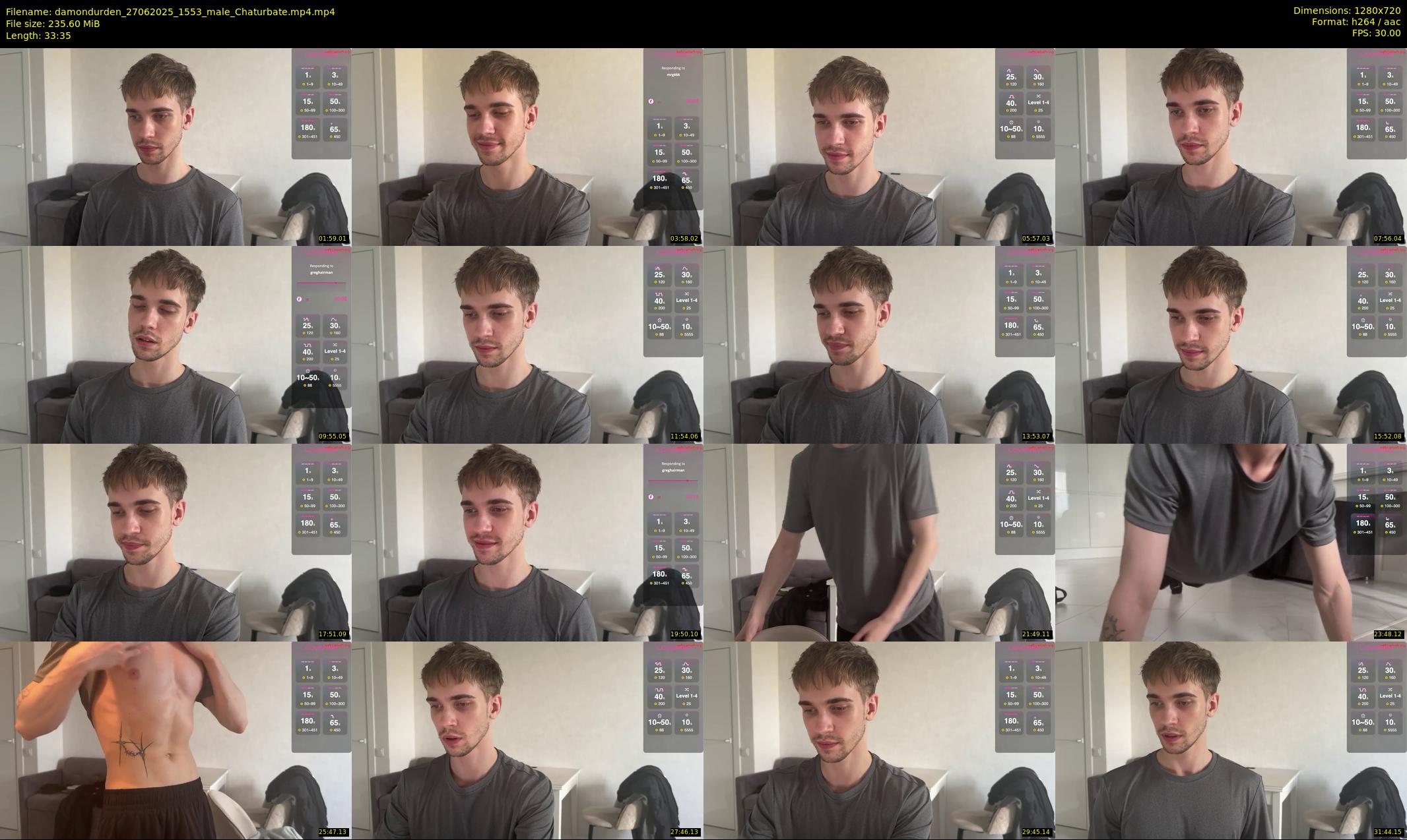 damondurden — 34 minute Chaturbate male cam show recording, 720p, Jun 27, 2025