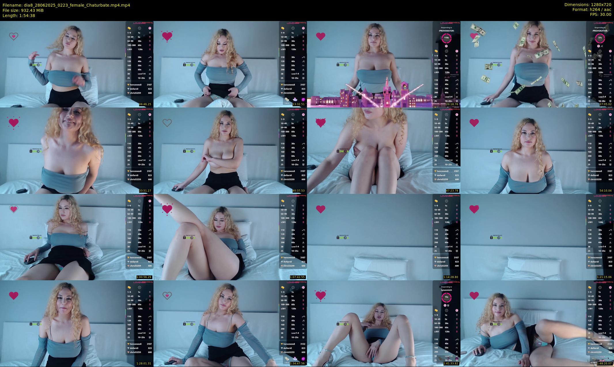 dia8 — 115 minute Chaturbate female cam show recording, 720p, Jun 28, 2025