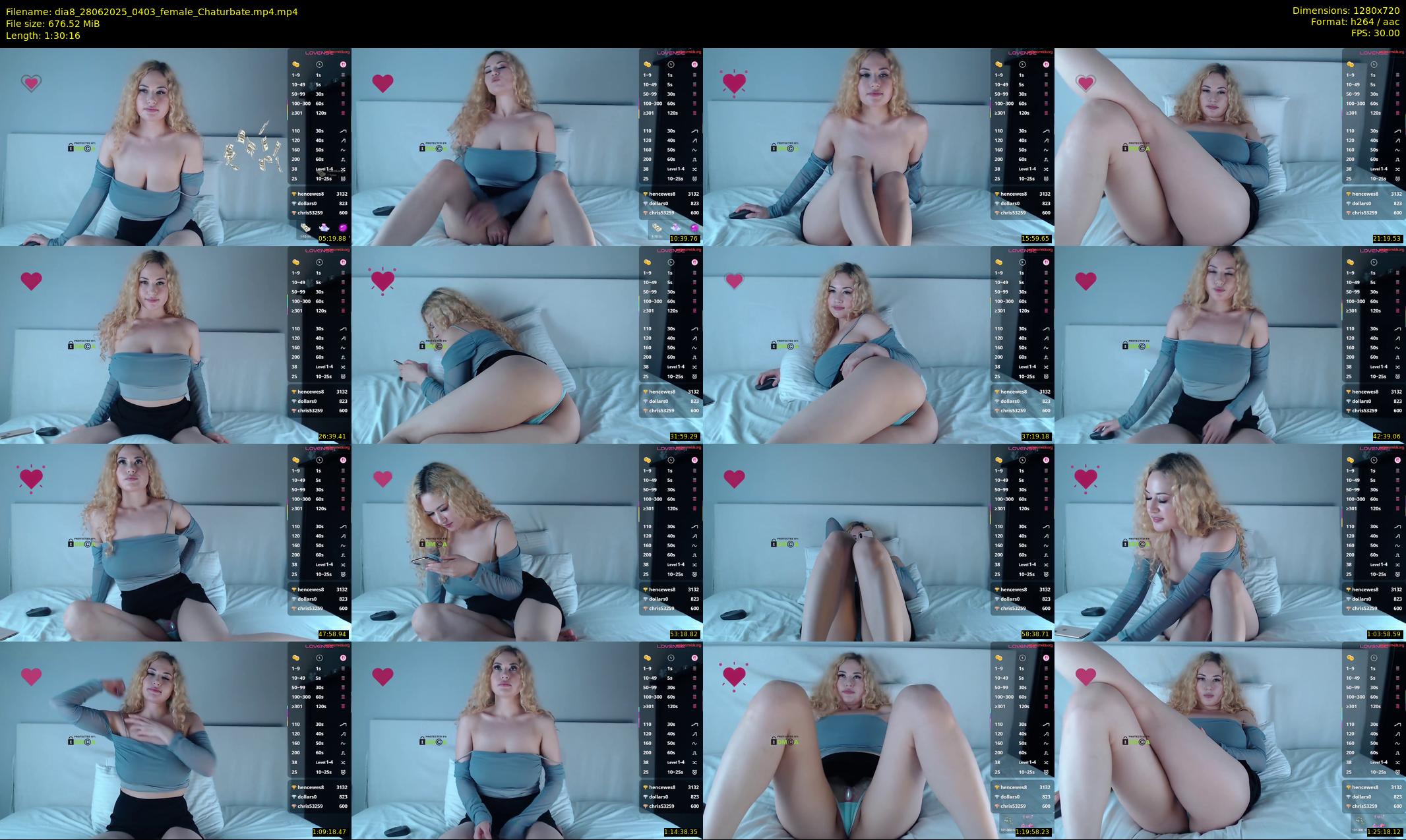 dia8 — 91 minute Chaturbate female cam show recording, 720p, Jun 28, 2025