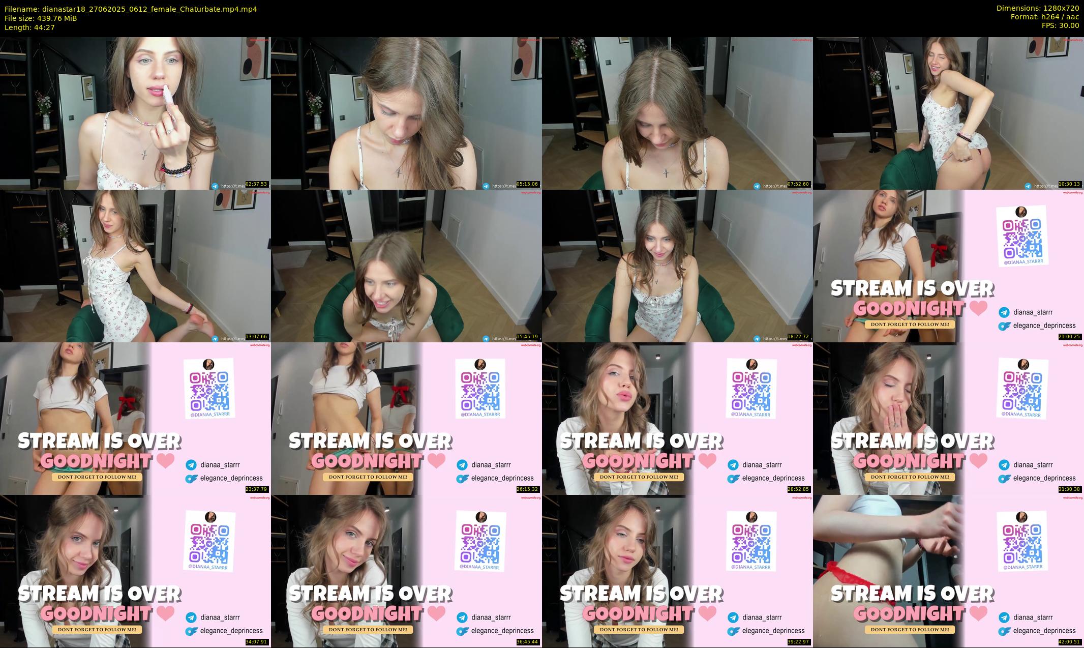 dianastar18 — 45 minute Chaturbate female cam show recording, 720p, Jun 27, 2025