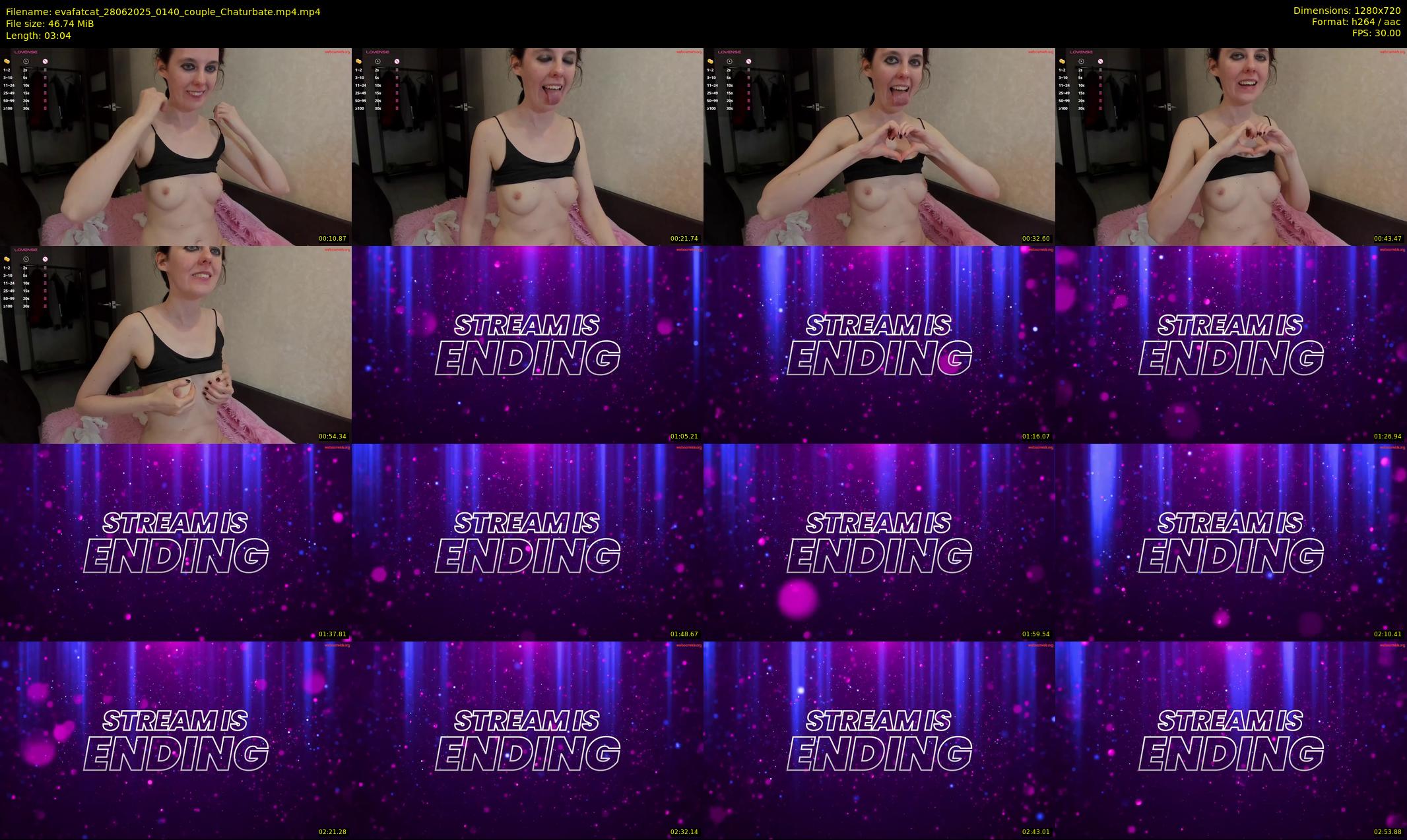 evafatcat — 4 minute Chaturbate couple cam show recording, 720p, Jun 28, 2025