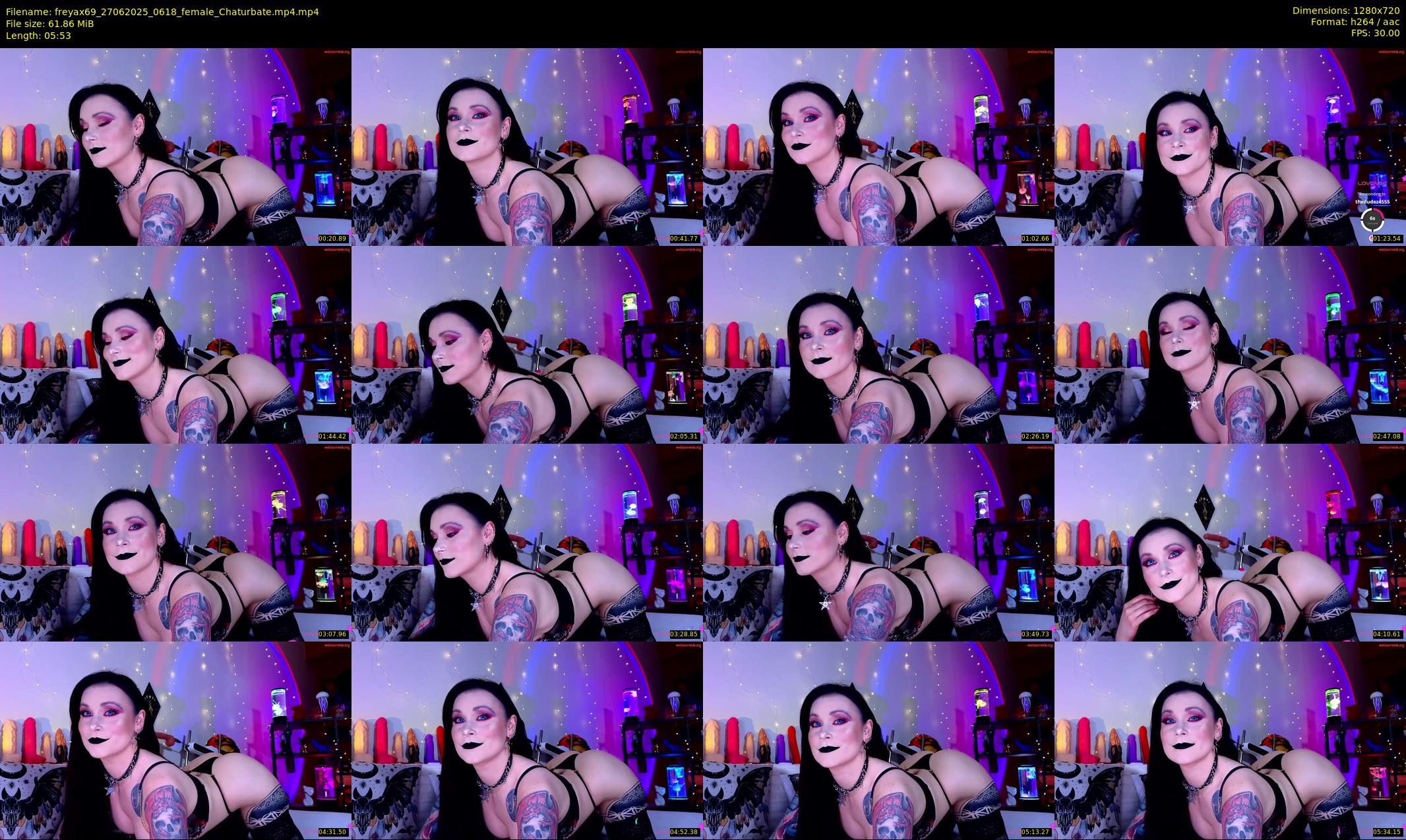 freyax69 — 6 minute Chaturbate female cam show recording, 720p, Jun 27, 2025