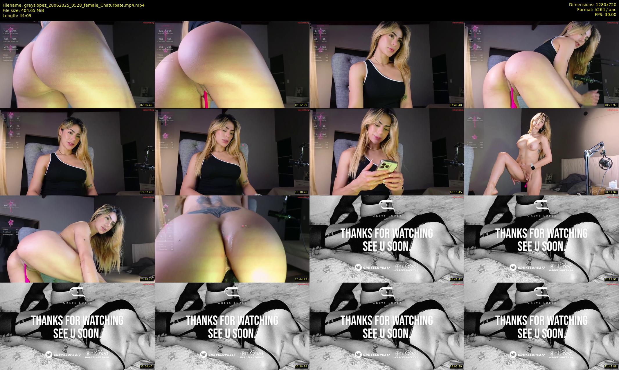 greyslopez — 45 minute Chaturbate female cam show recording, 720p, Jun 28, 2025