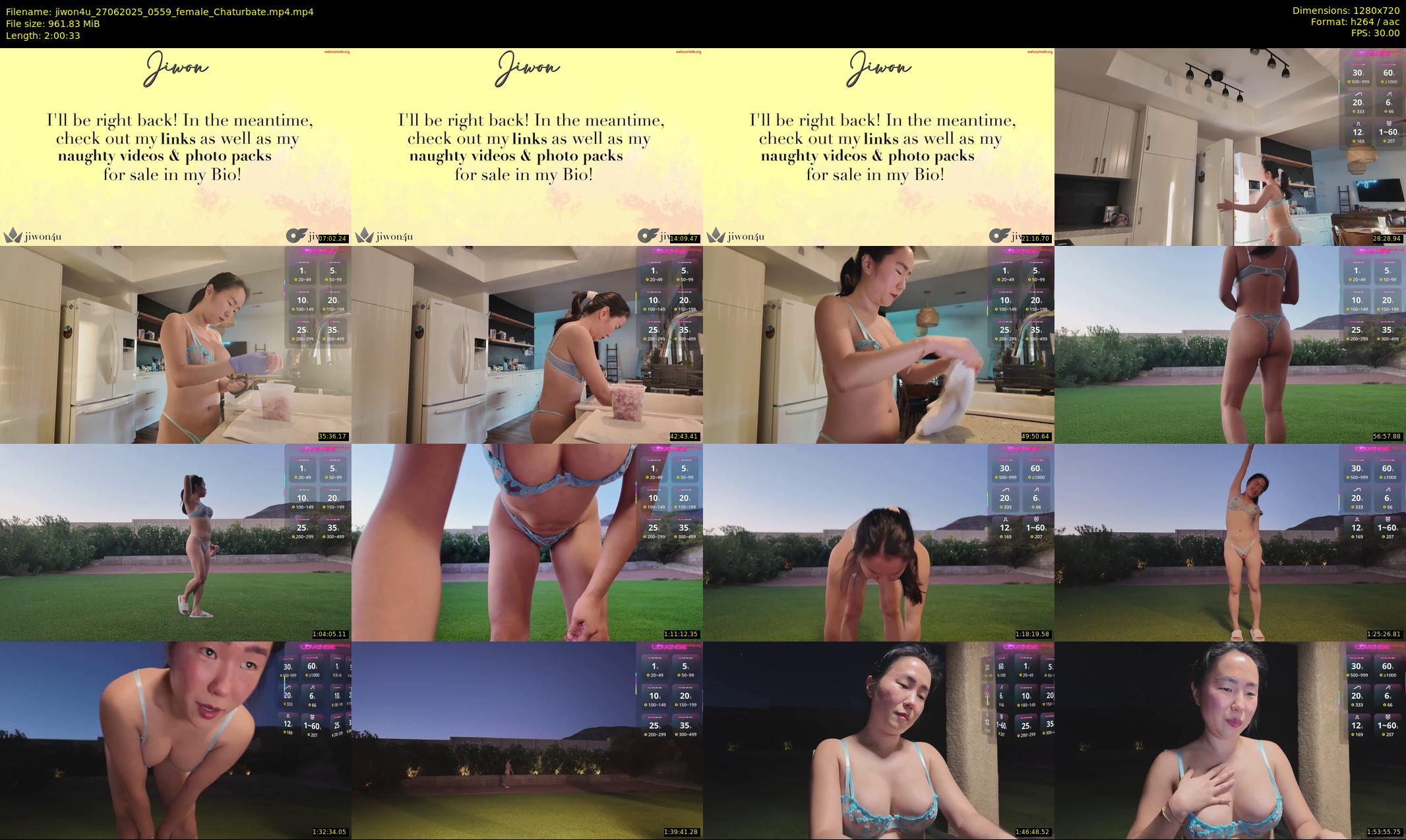 jiwon4u — 121 minute Chaturbate female cam show recording, 720p, Jun 27, 2025