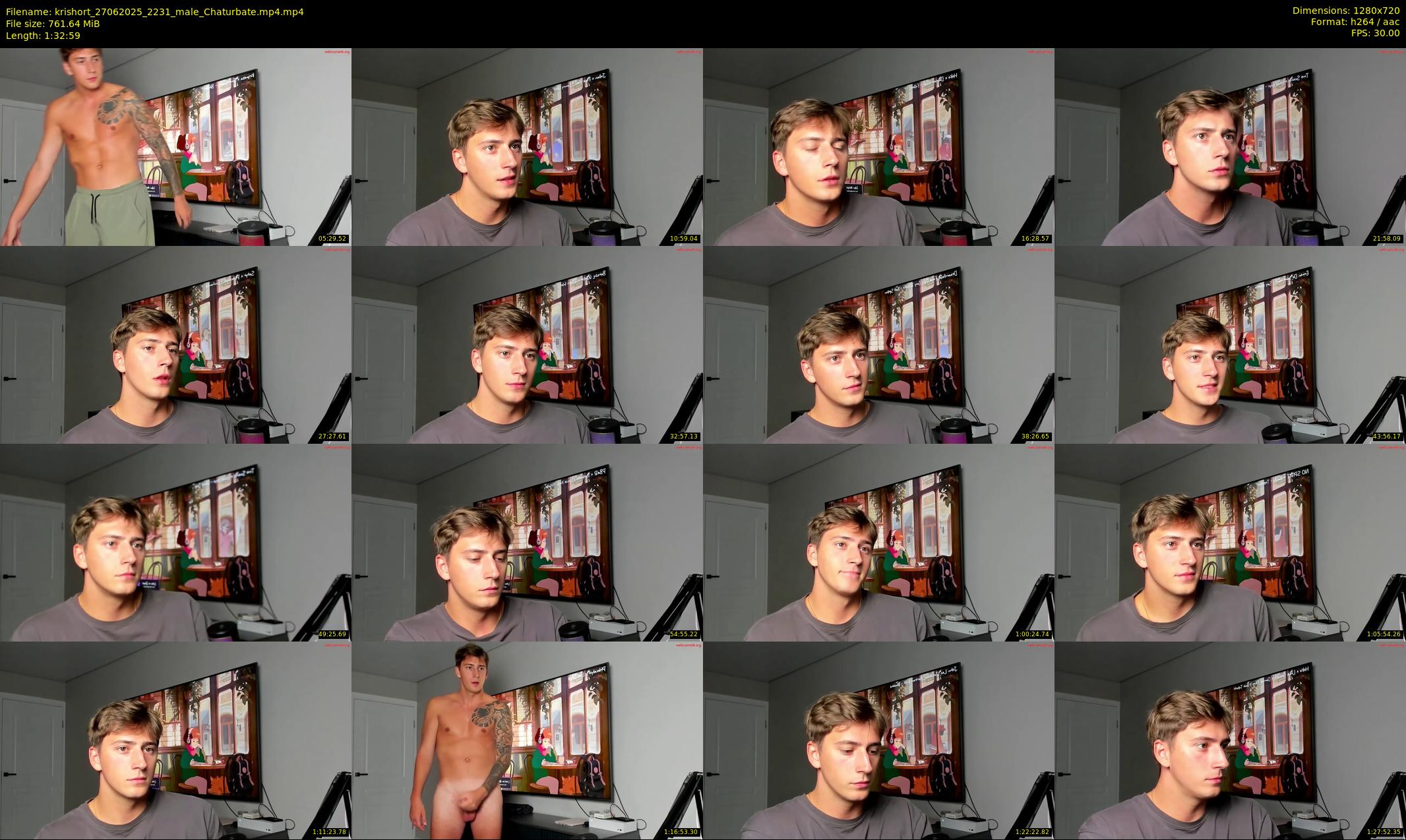 krishort — 93 minute Chaturbate male cam show recording, 720p, Jun 27, 2025