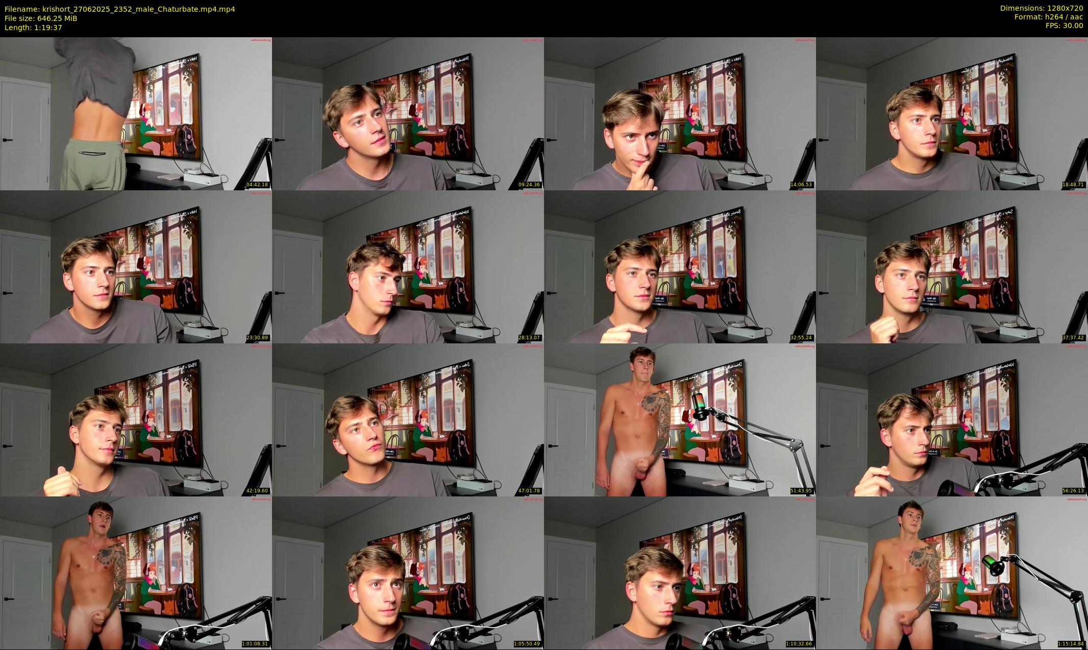 krishort — 80 minute Chaturbate male cam show recording, 720p, Jun 27, 2025