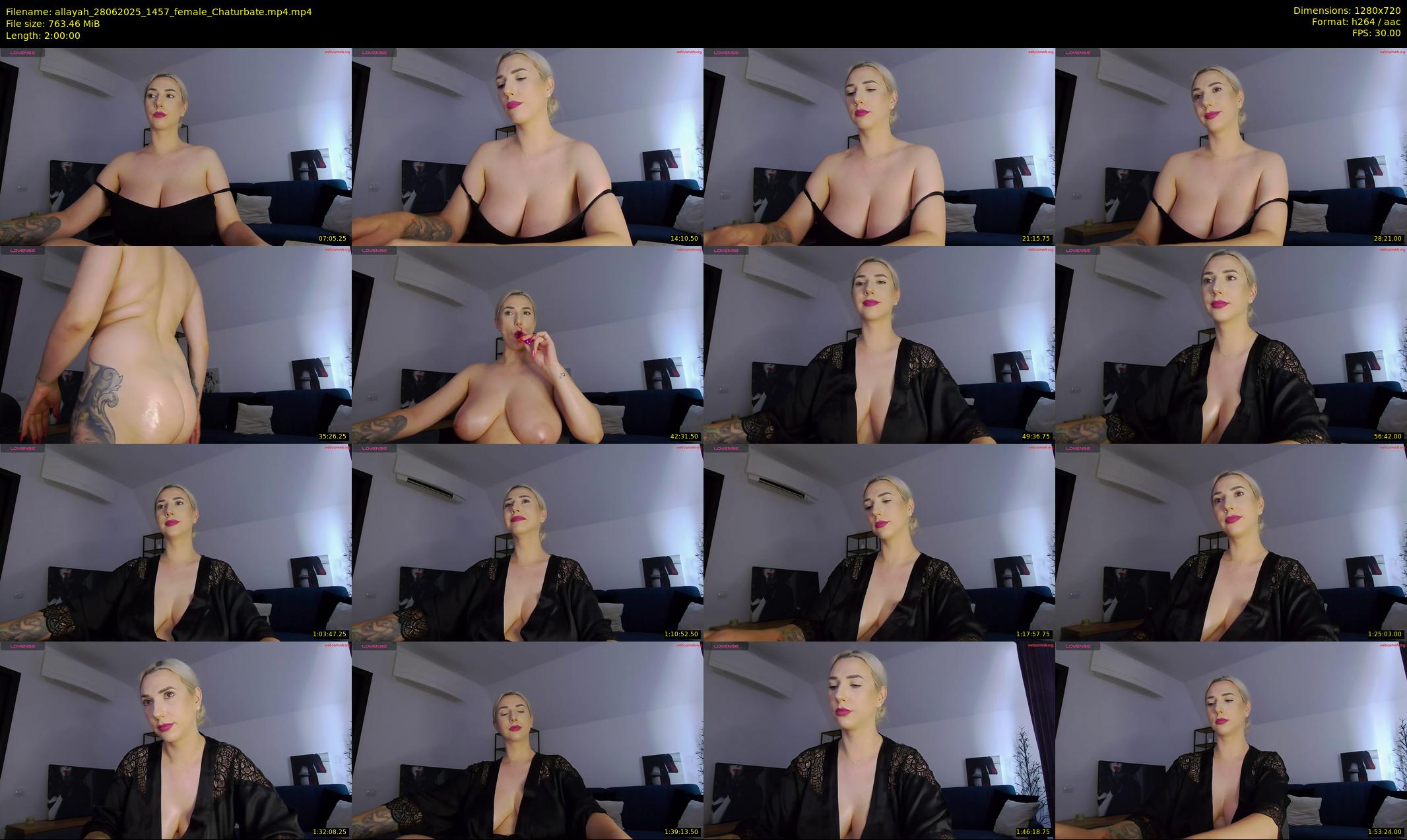 allayah — 120 minute Chaturbate female cam show recording, 720p, Jun 28, 2025