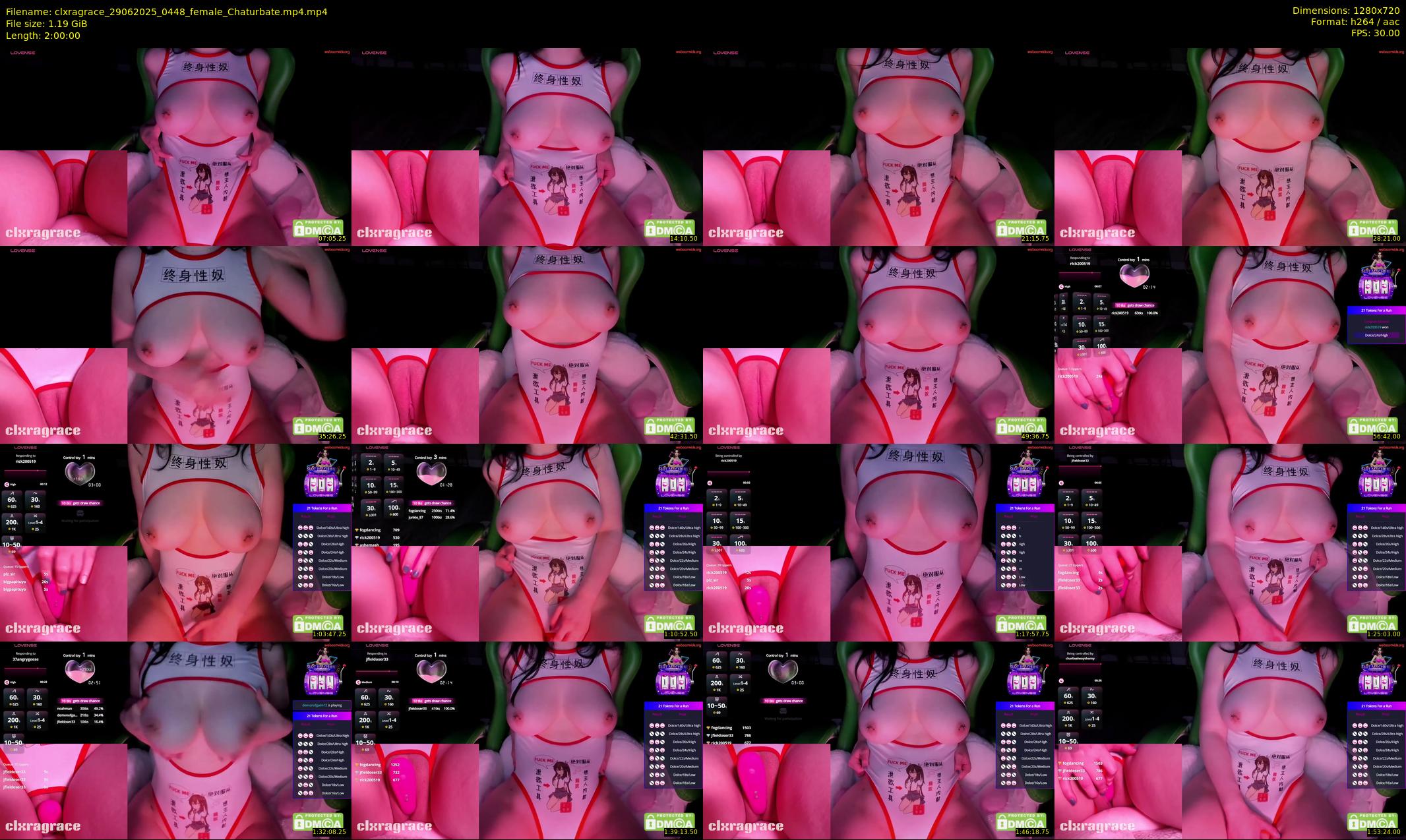 clxragrace — 120 minute Chaturbate female cam show recording, 720p, Jun 29, 2025