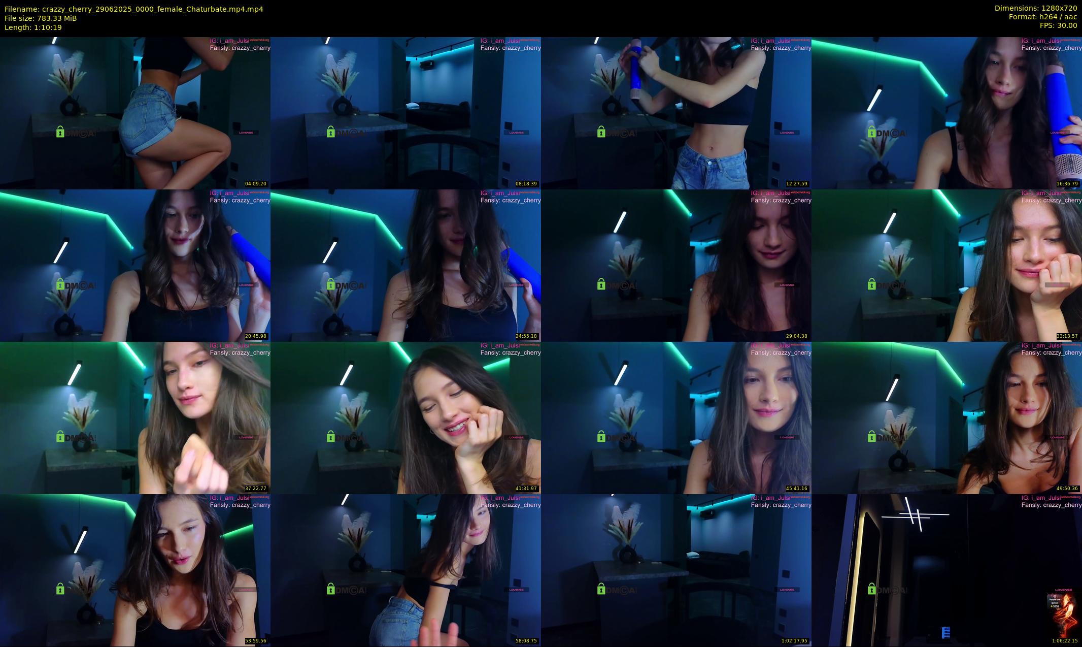 crazzy_cherry — 71 minute Chaturbate female cam show recording, 720p, Jun 29, 2025