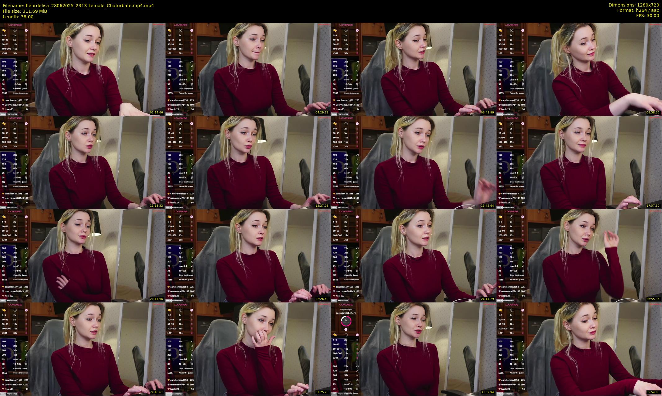 fleurdelisa — 38 minute Chaturbate female cam show recording, 720p, Jun 28, 2025
