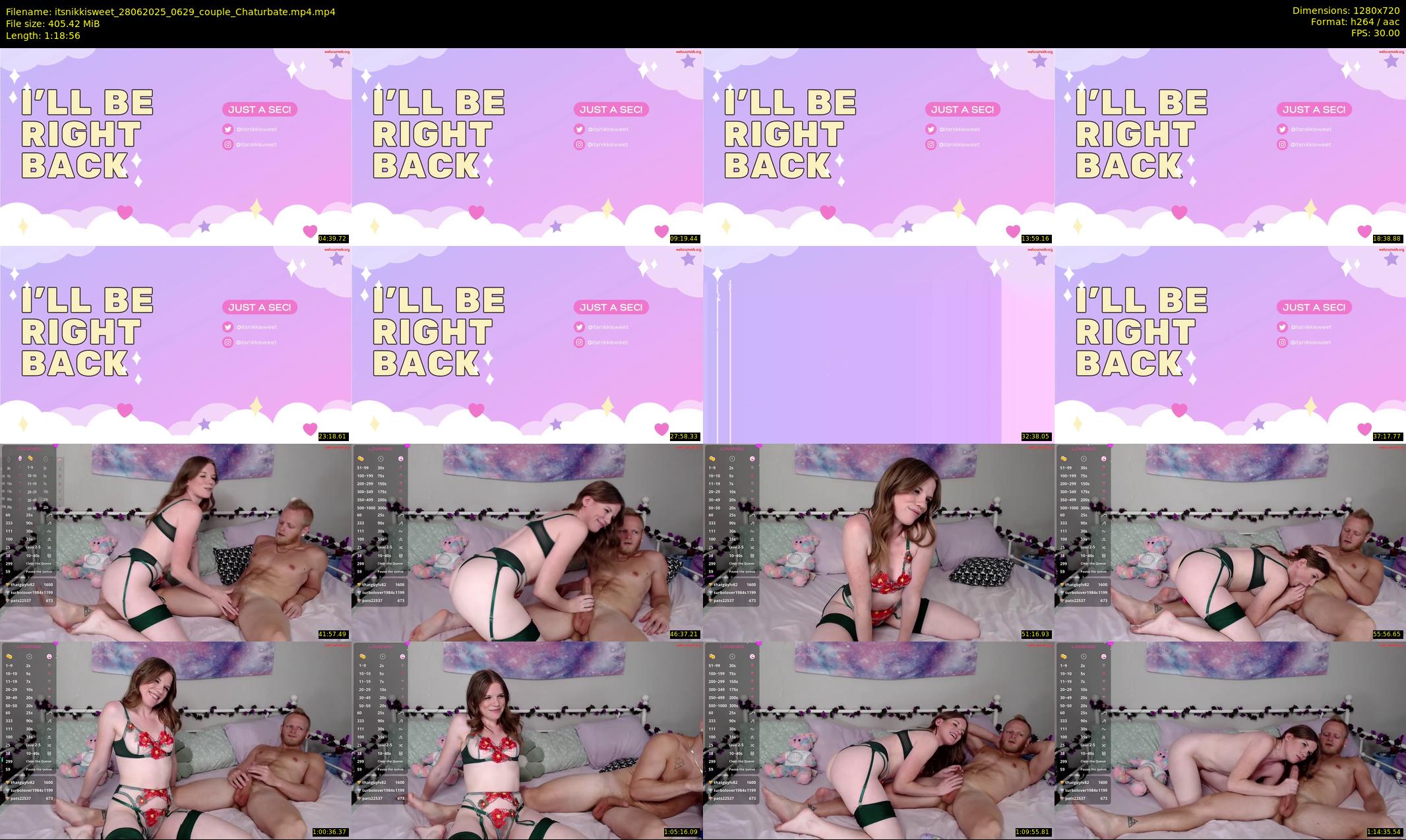 itsnikkisweet — 79 minute Chaturbate couple cam show recording, 720p, Jun 28, 2025