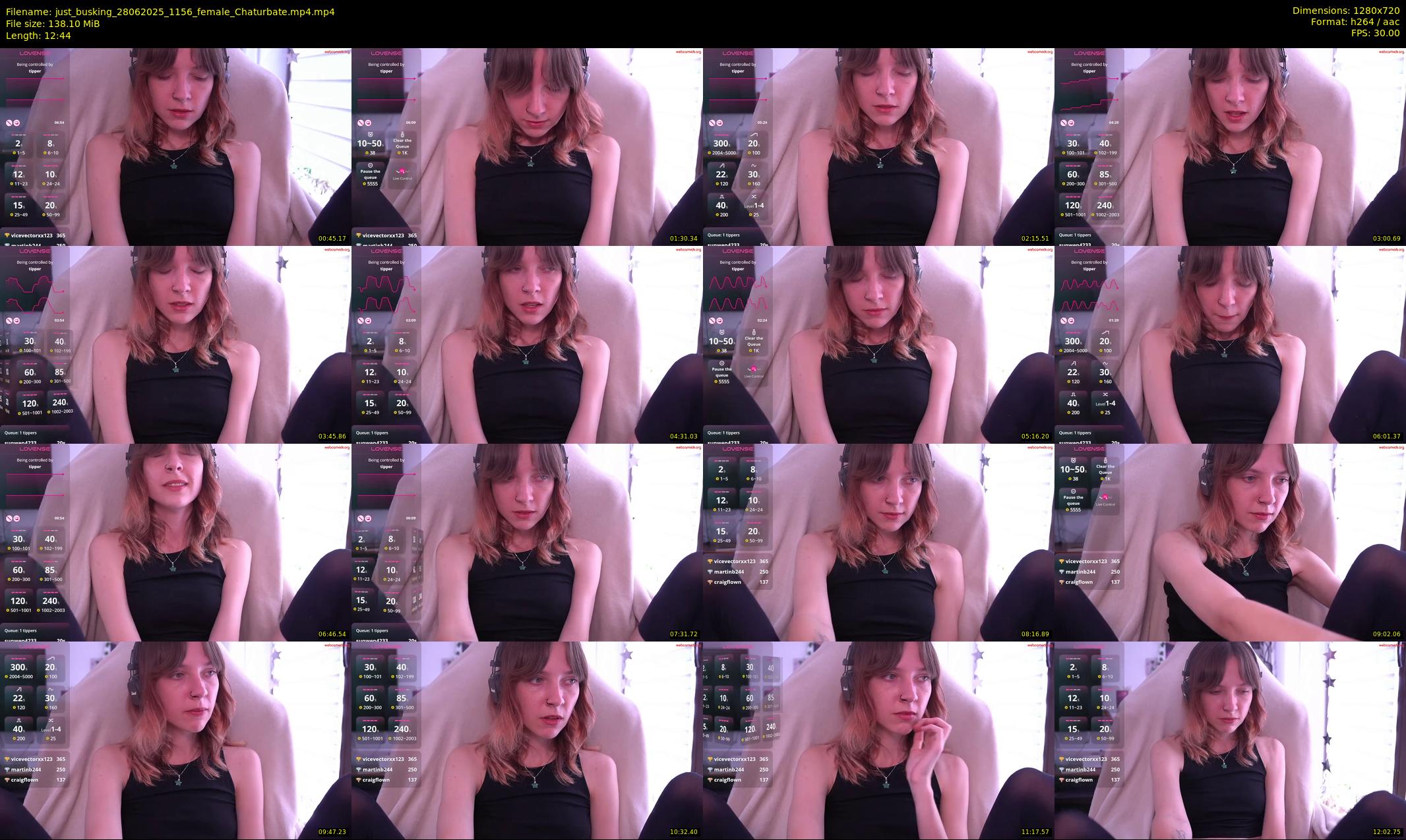 just_busking — 13 minute Chaturbate female cam show recording, 720p, Jun 28, 2025