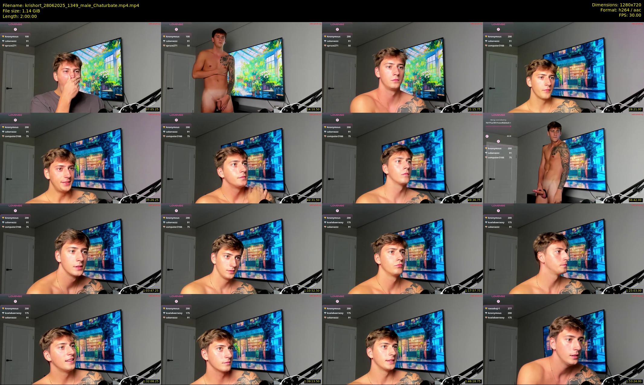krishort — 120 minute Chaturbate male cam show recording, 720p, Jun 28, 2025