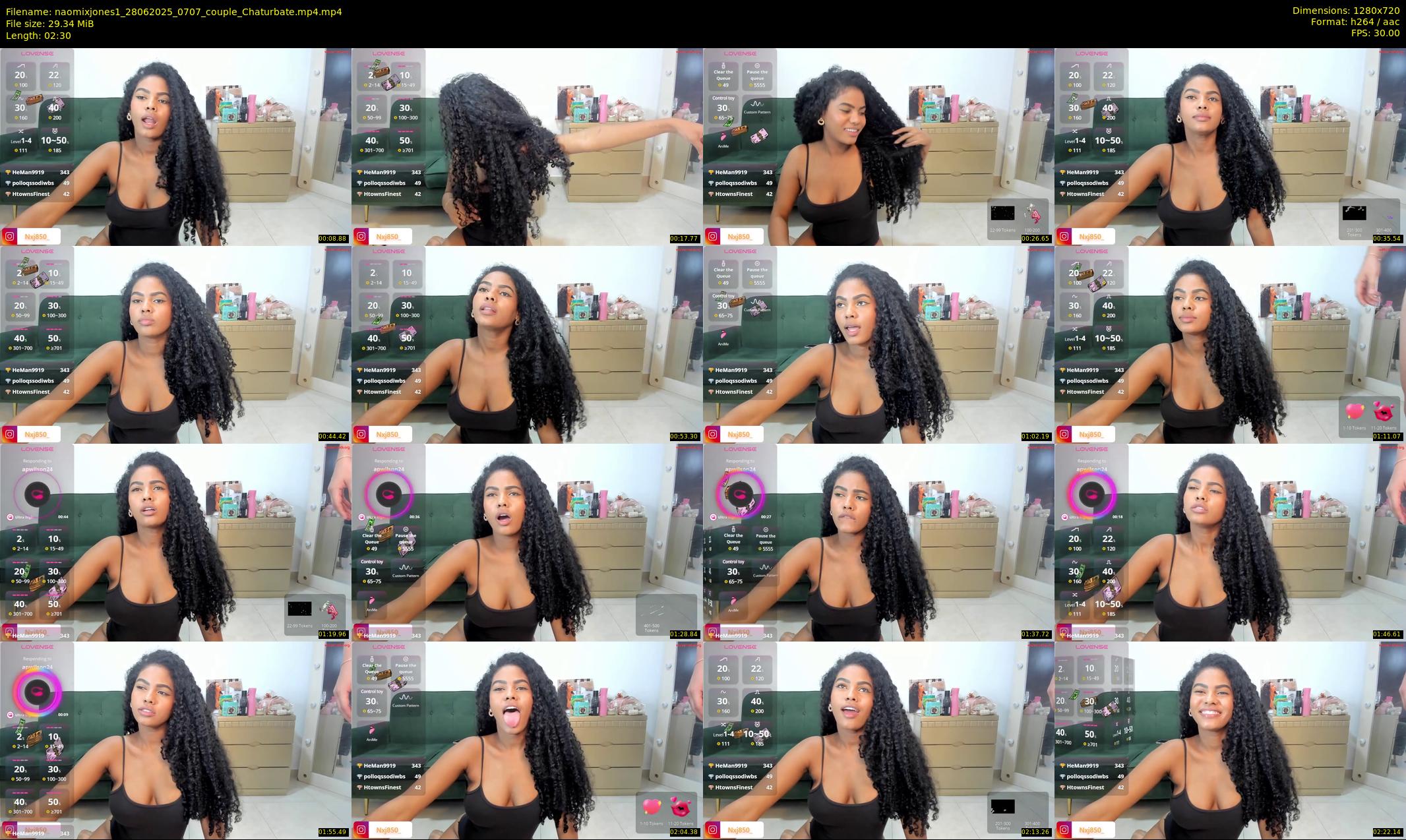 naomixjones1 — 3 minute Chaturbate female cam show recording, 720p, Jun 28, 2025