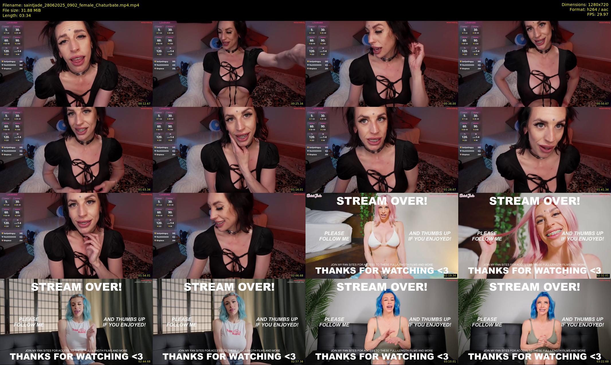 saintjade — 4 minute Chaturbate female cam show recording, 720p, Jun 28, 2025