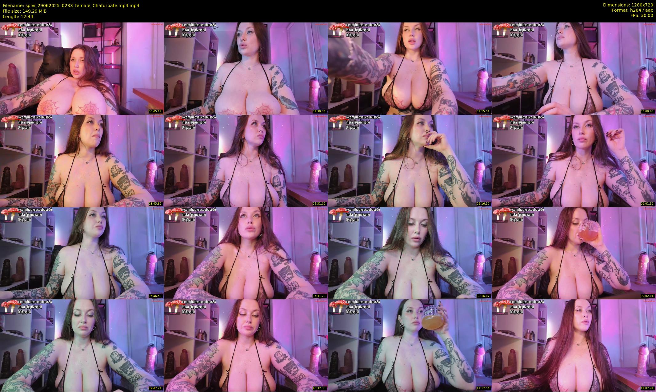 spivi — 13 minute Chaturbate female cam show recording, 720p, Jun 29, 2025