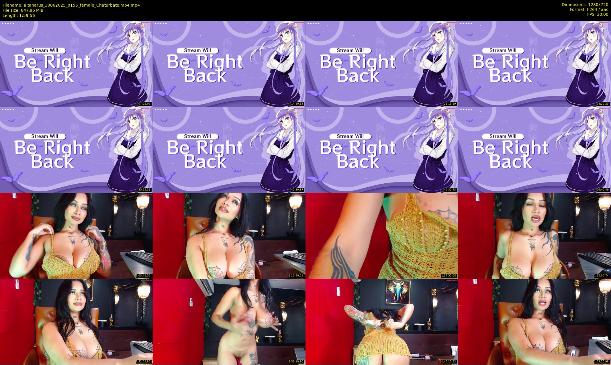 aitanarus — 120 minute Chaturbate female cam show recording, 720p, Jun 30, 2025