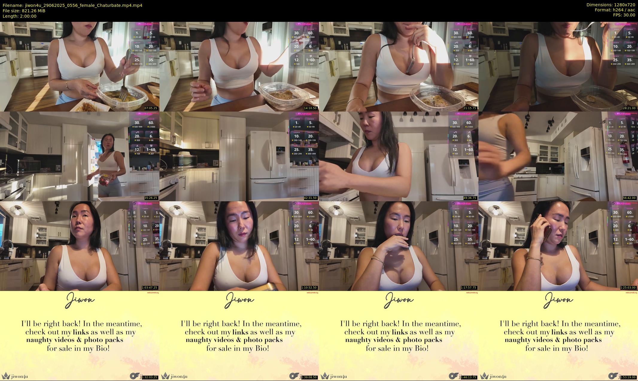 jiwon4u — 120 minute Chaturbate female cam show recording, 720p, Jun 29, 2025