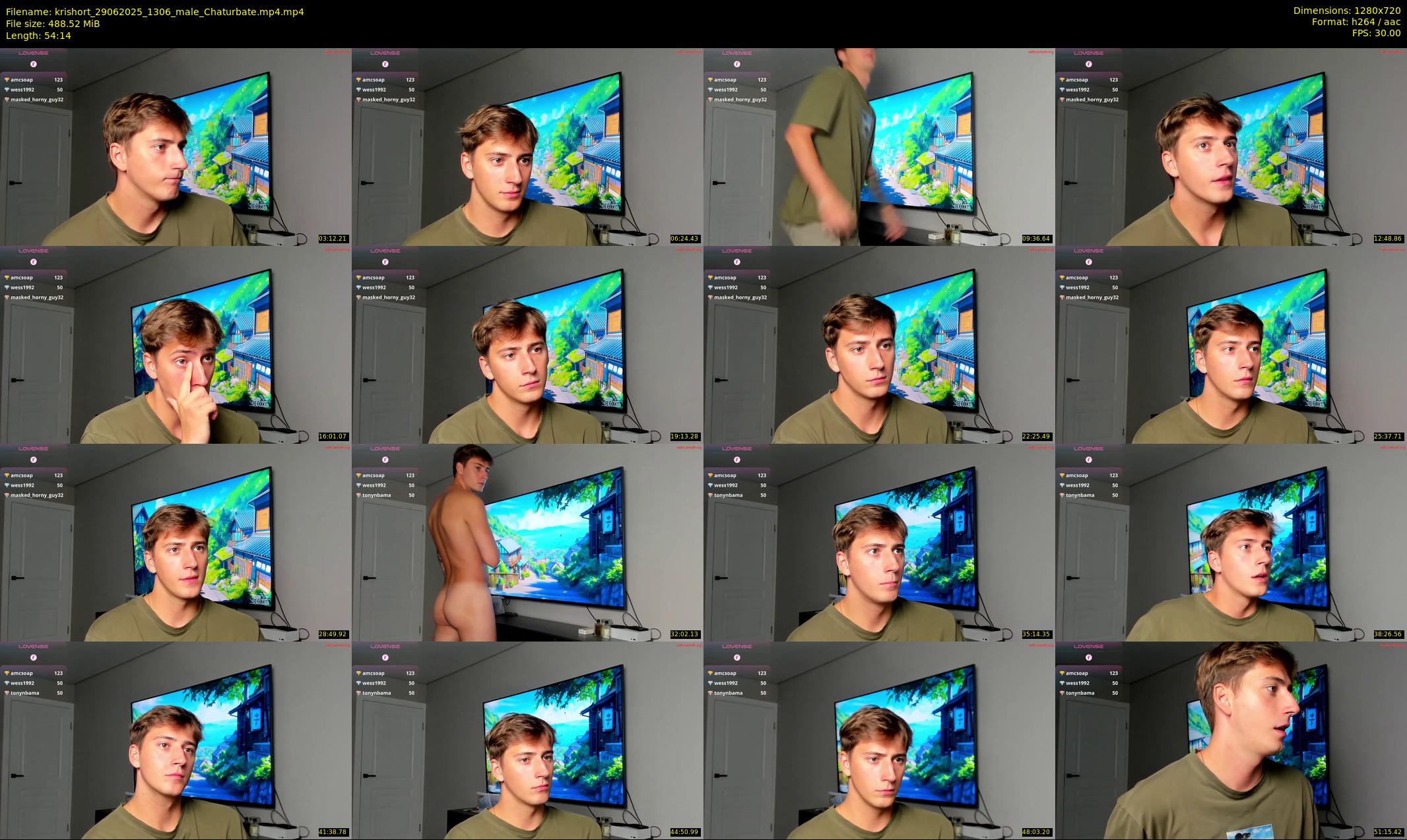 krishort — 55 minute Chaturbate male cam show recording, 720p, Jun 29, 2025