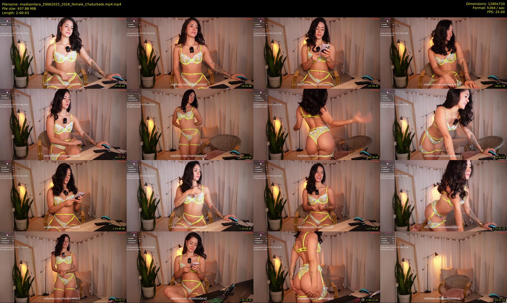 madisonlara — 121 minute Chaturbate female cam show recording, 720p, Jun 29, 2025