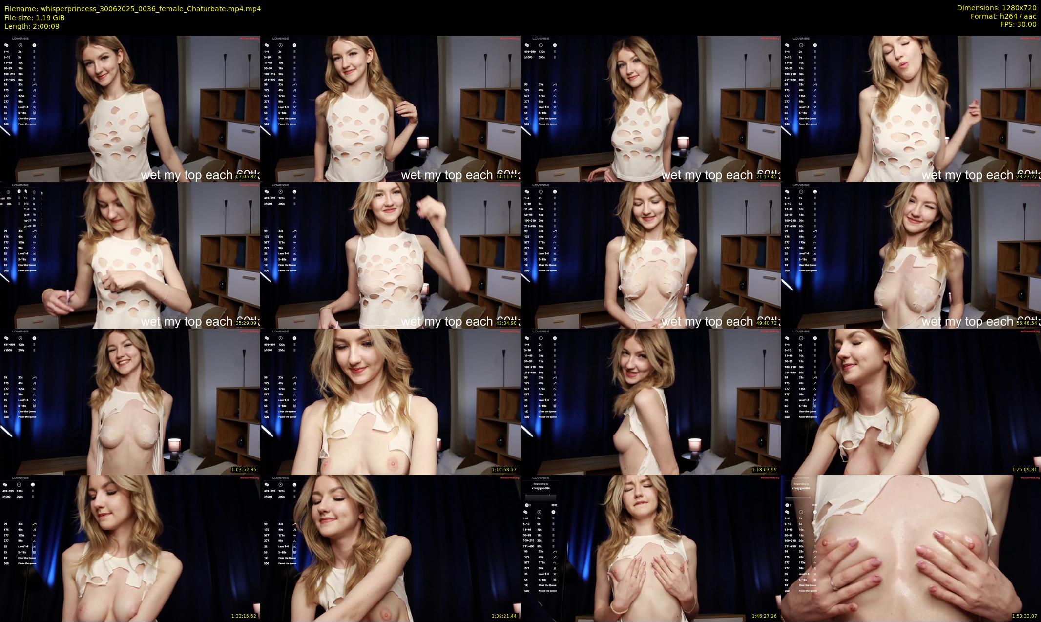 whisperprincess — 121 minute Chaturbate female cam show recording, 720p, Jun 30, 2025