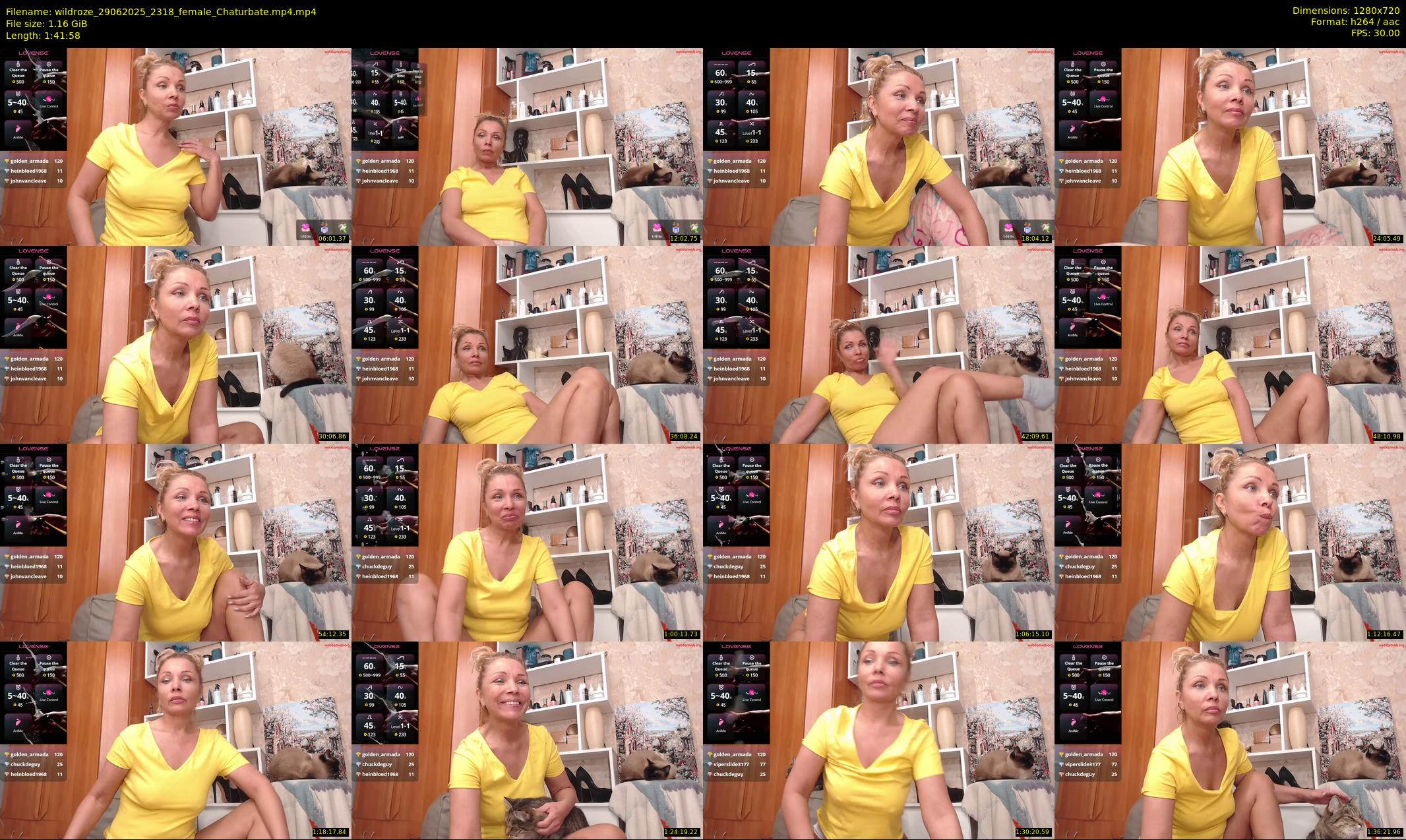 wildroze — 102 minute Chaturbate female cam show recording, 720p, Jun 29, 2025