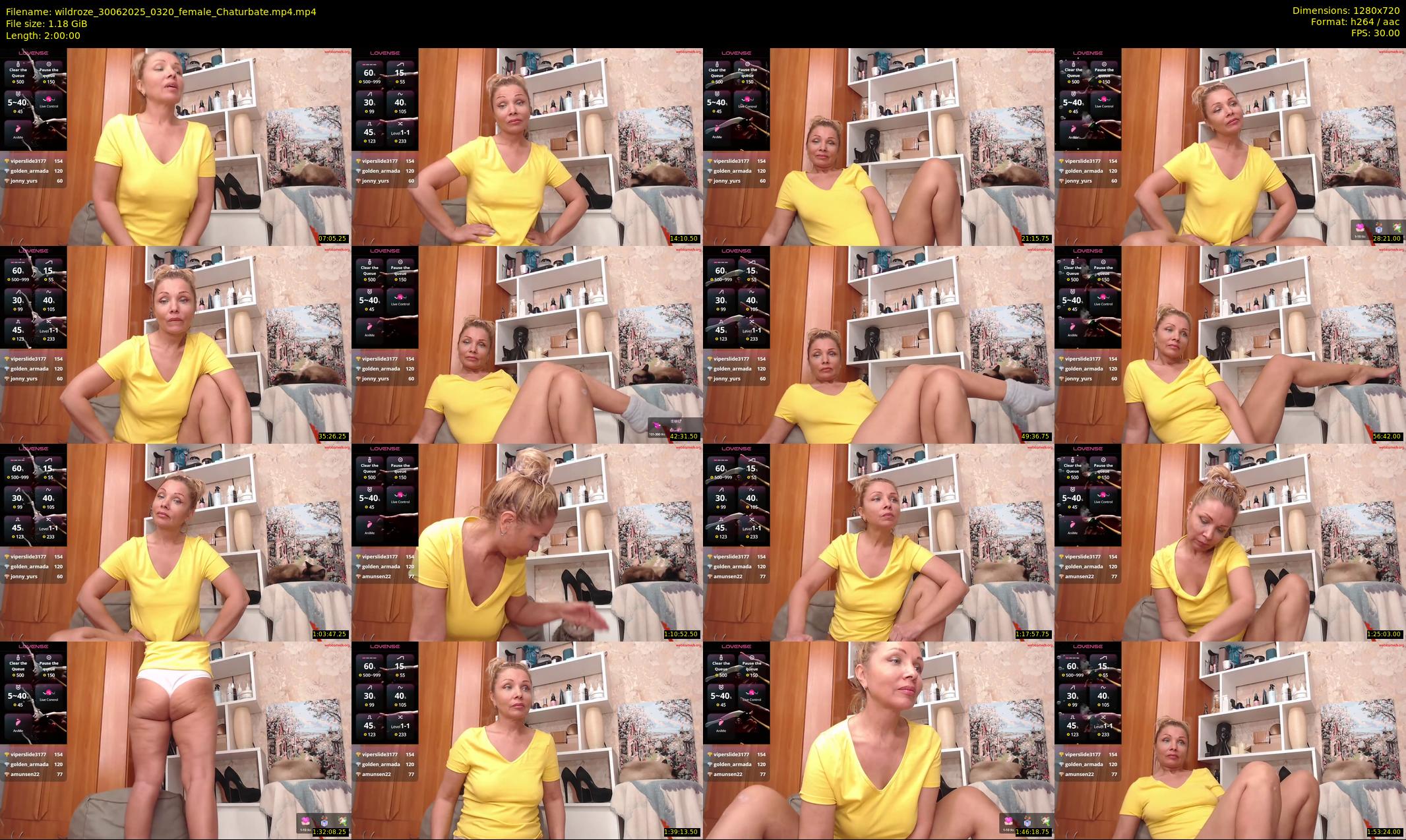 wildroze — 120 minute Chaturbate female cam show recording, 720p, Jun 30, 2025