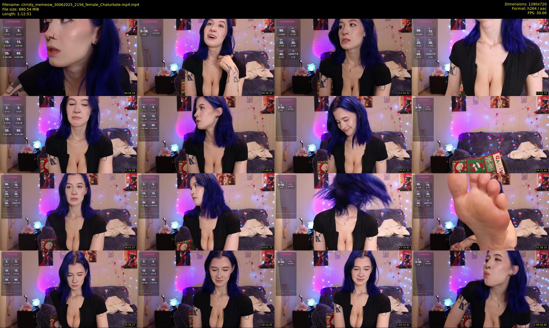 christy_memeow — 73 minute Chaturbate female cam show recording, 720p, Jun 30, 2025