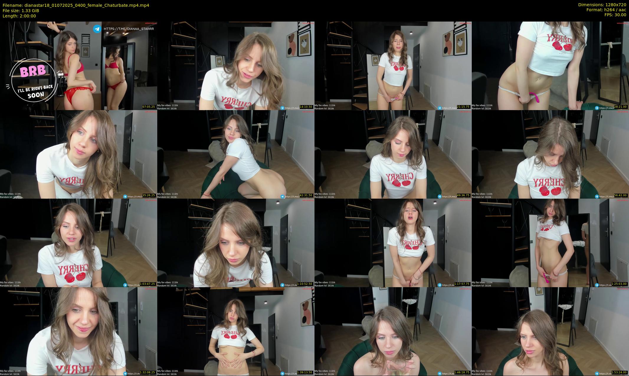 dianastar18 — 120 minute Chaturbate female cam show recording, 720p, Jul 1, 2025