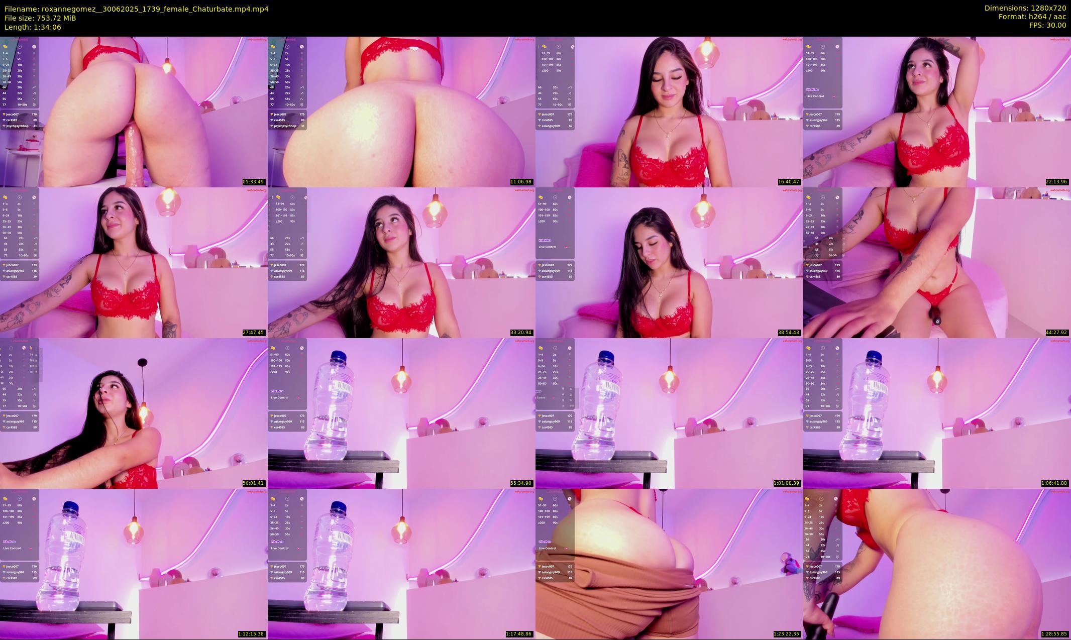roxannegomez_ — 95 minute Chaturbate female cam show recording, 720p, Jun 30, 2025