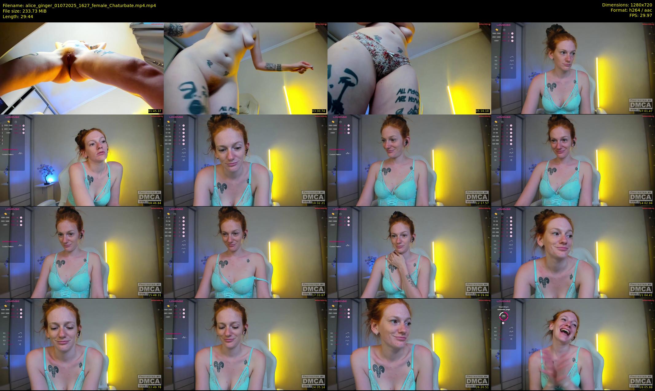 alice_ginger — 30 minute Chaturbate female cam show recording, 720p, Jul 1, 2025