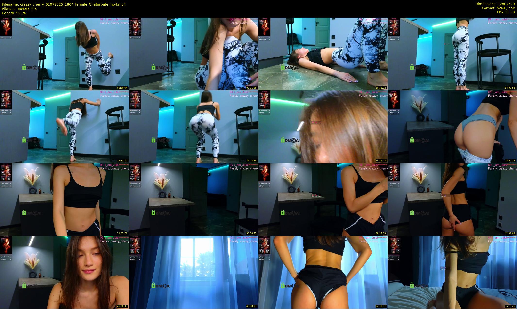 crazzy_cherry — 60 minute Chaturbate female cam show recording, 720p, Jul 1, 2025