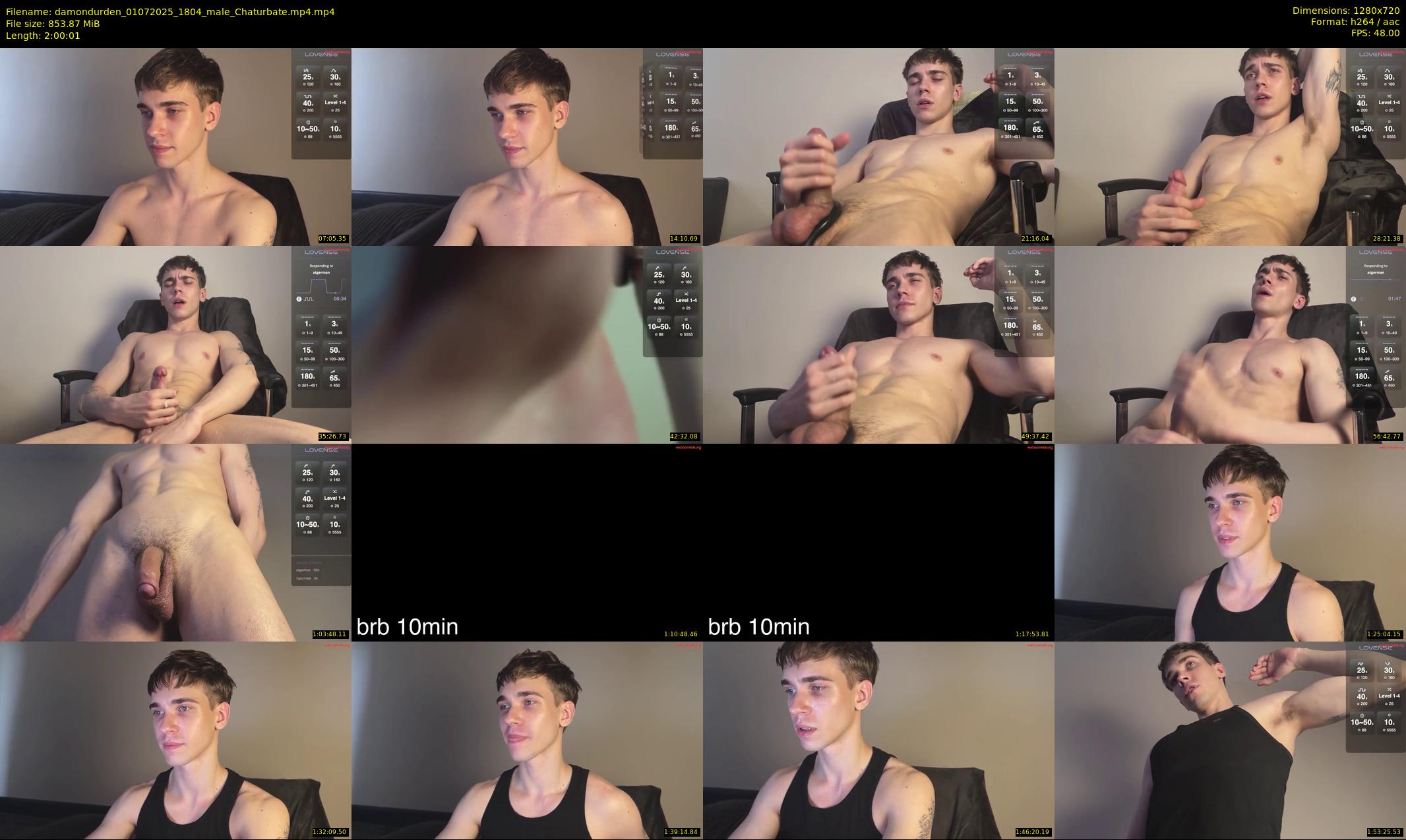 damondurden — 121 minute Chaturbate male cam show recording, 720p, Jul 1, 2025