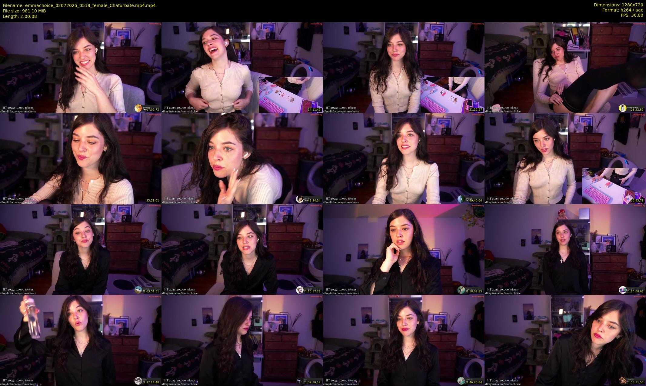 emmachoice — 121 minute Chaturbate female cam show recording, 720p, Jul 2, 2025