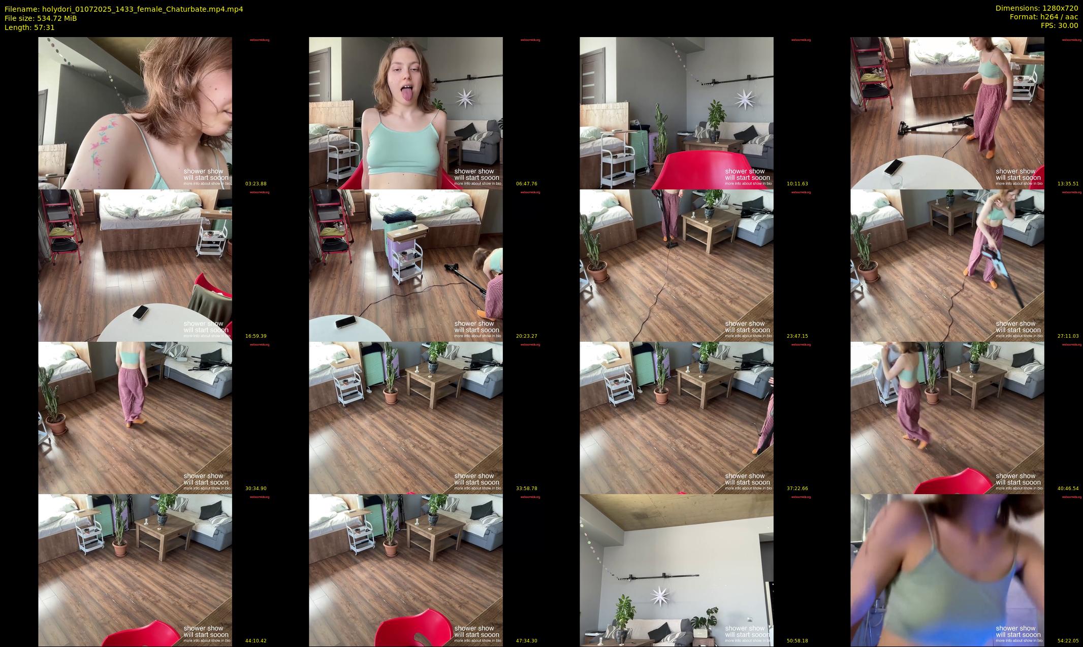holydori — 58 minute Chaturbate female cam show recording, 720p, Jul 1, 2025