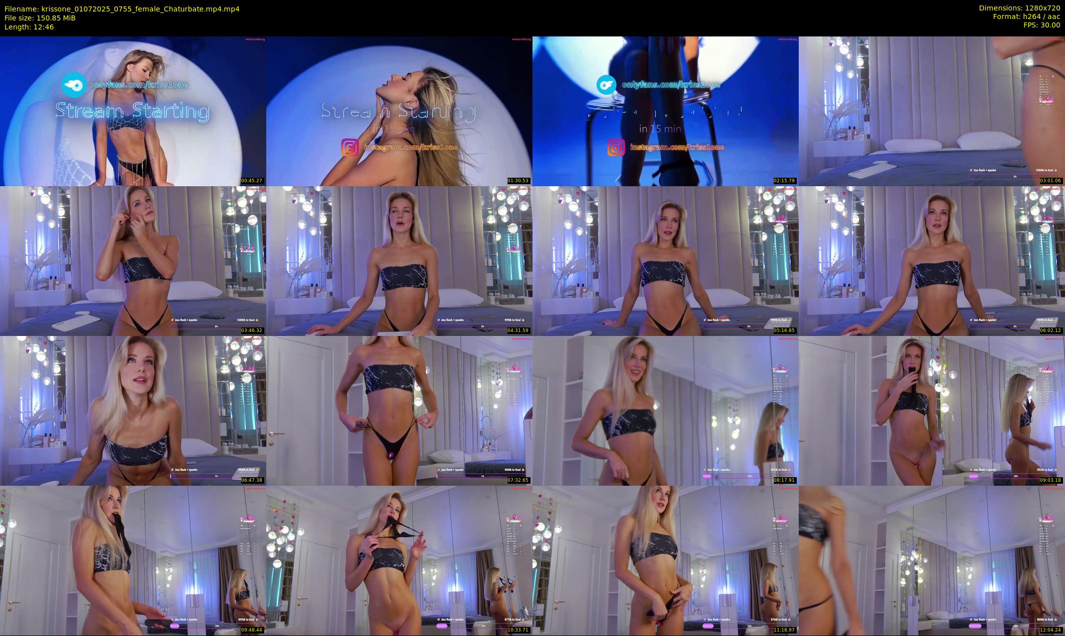 krissone — 13 minute Chaturbate female cam show recording, 720p, Jul 1, 2025