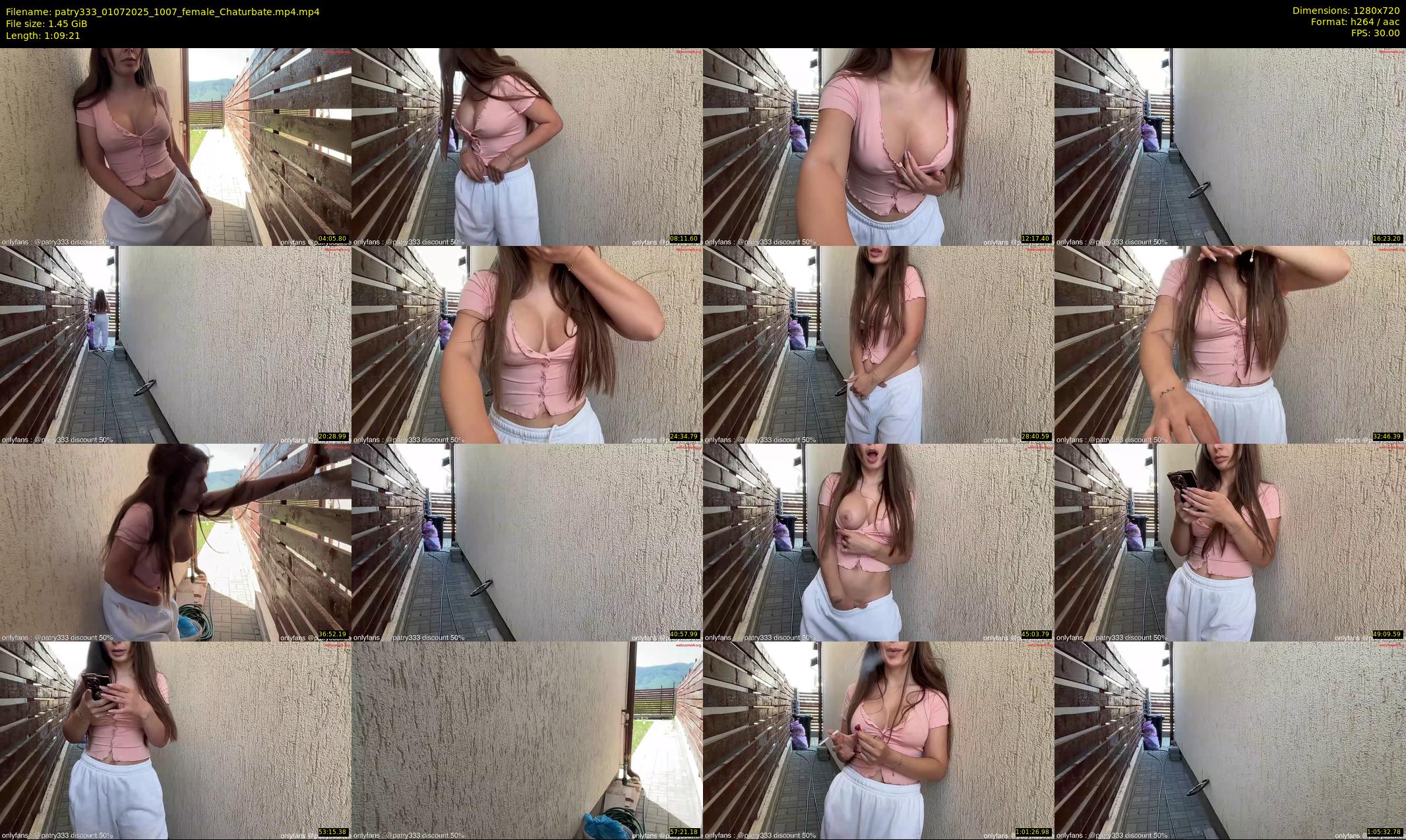 patry333 — 70 minute Chaturbate female cam show recording, 720p, Jul 1, 2025