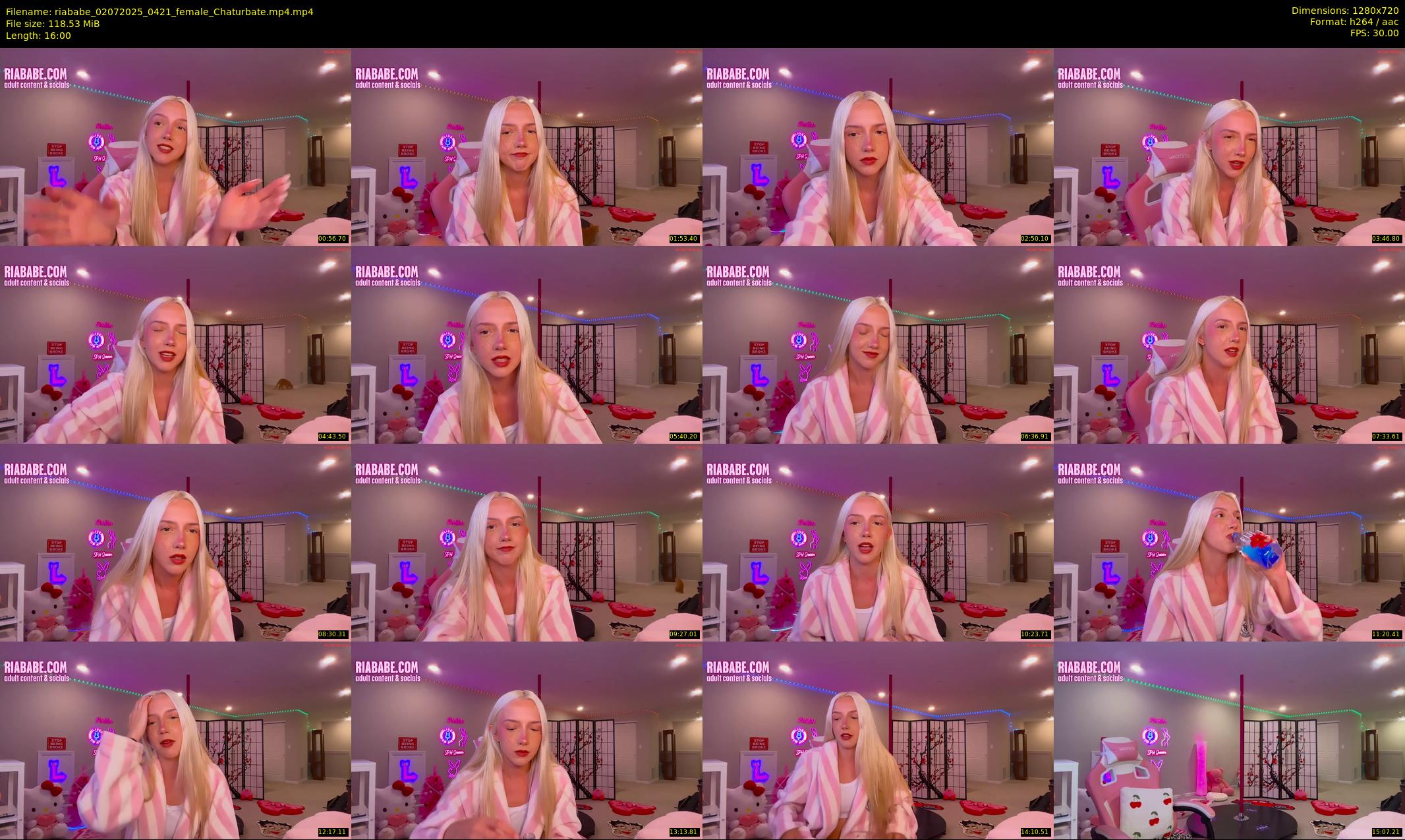riababe — 16 minute Chaturbate female cam show recording, 720p, Jul 2, 2025