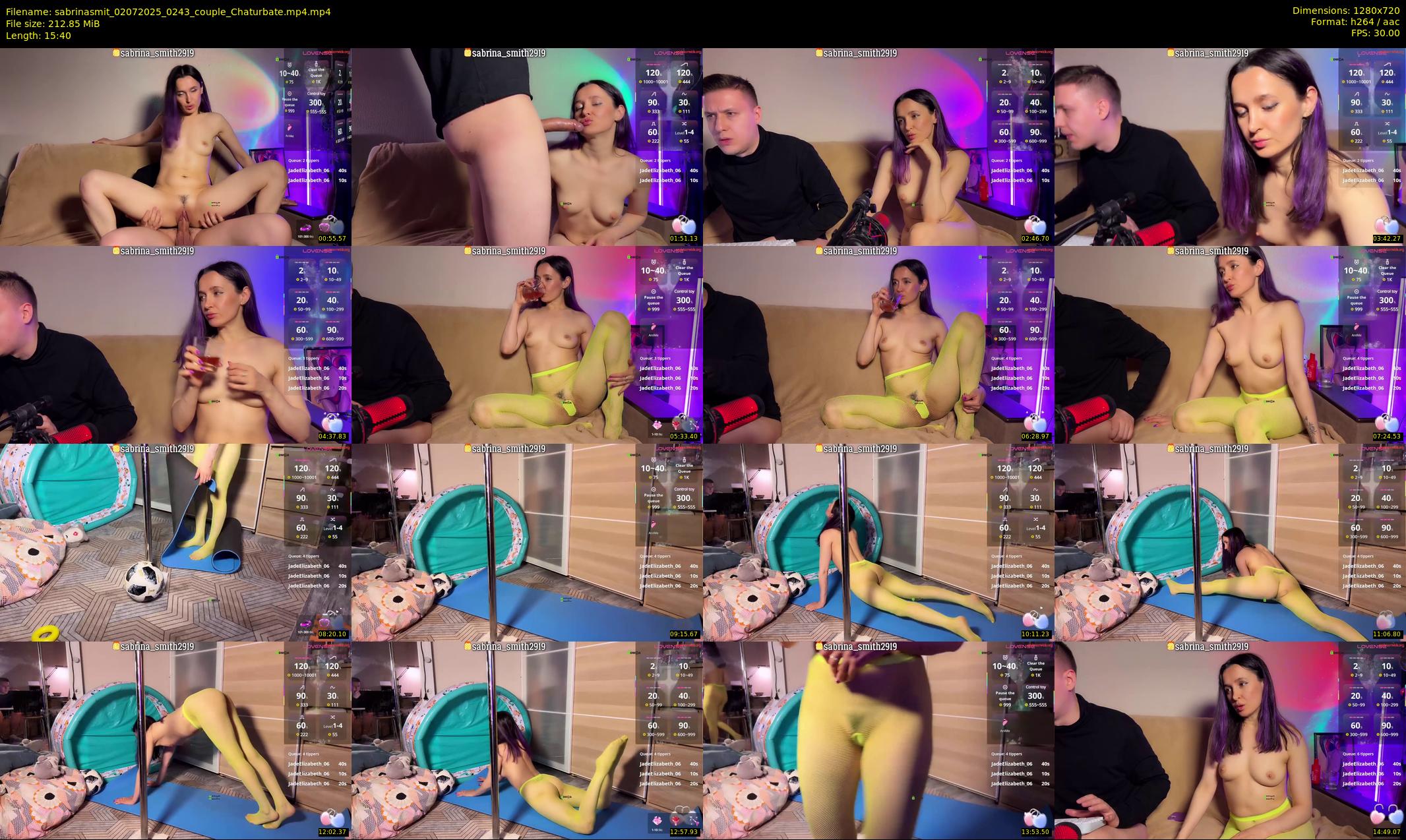 sabrinasmit — 16 minute Chaturbate couple cam show recording, 720p, Jul 2, 2025